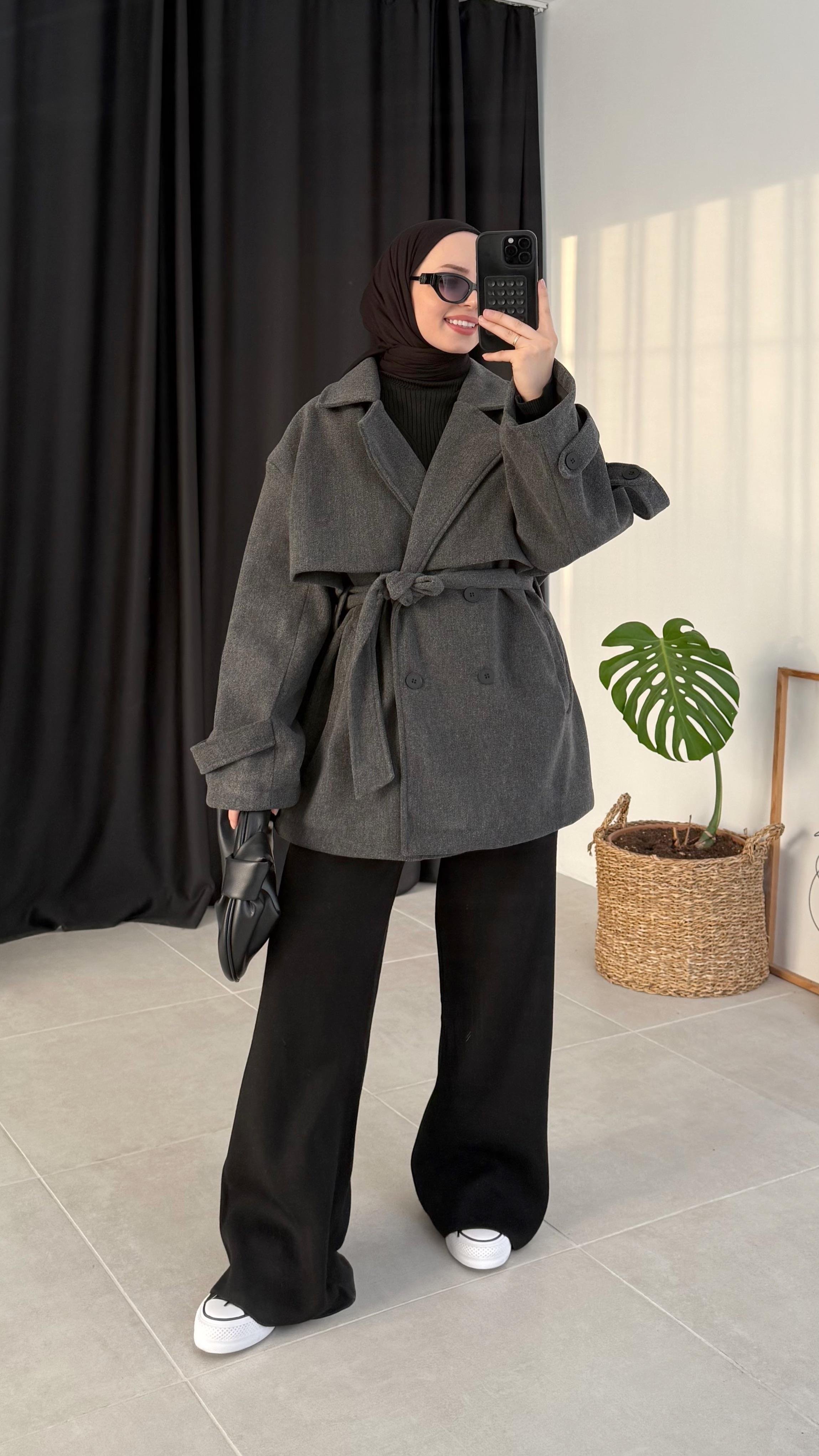 Ranol Araboy Kaşe Antrasit Kaban