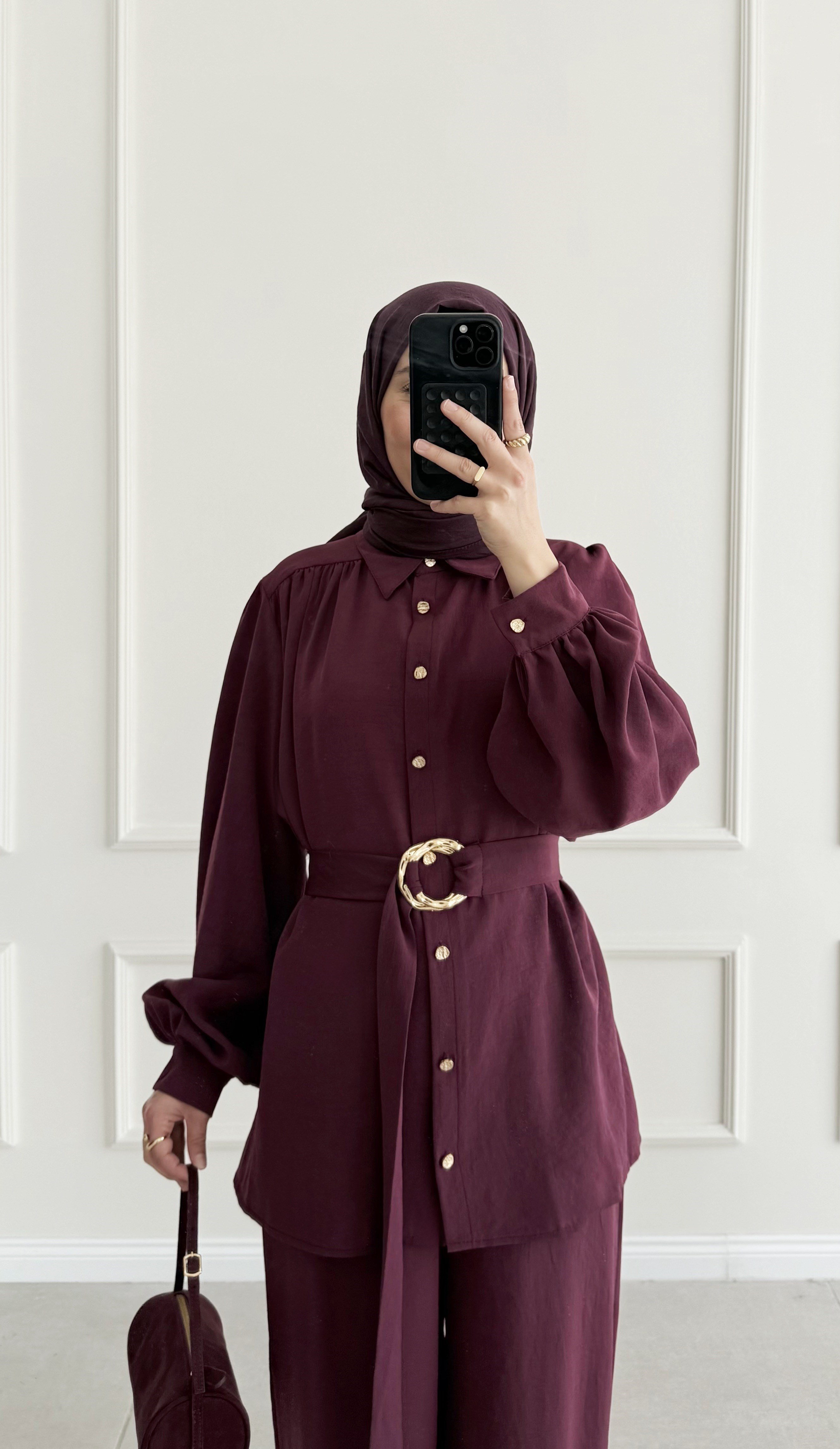 Rima Gold Tokalı Premıum Bordo Takım