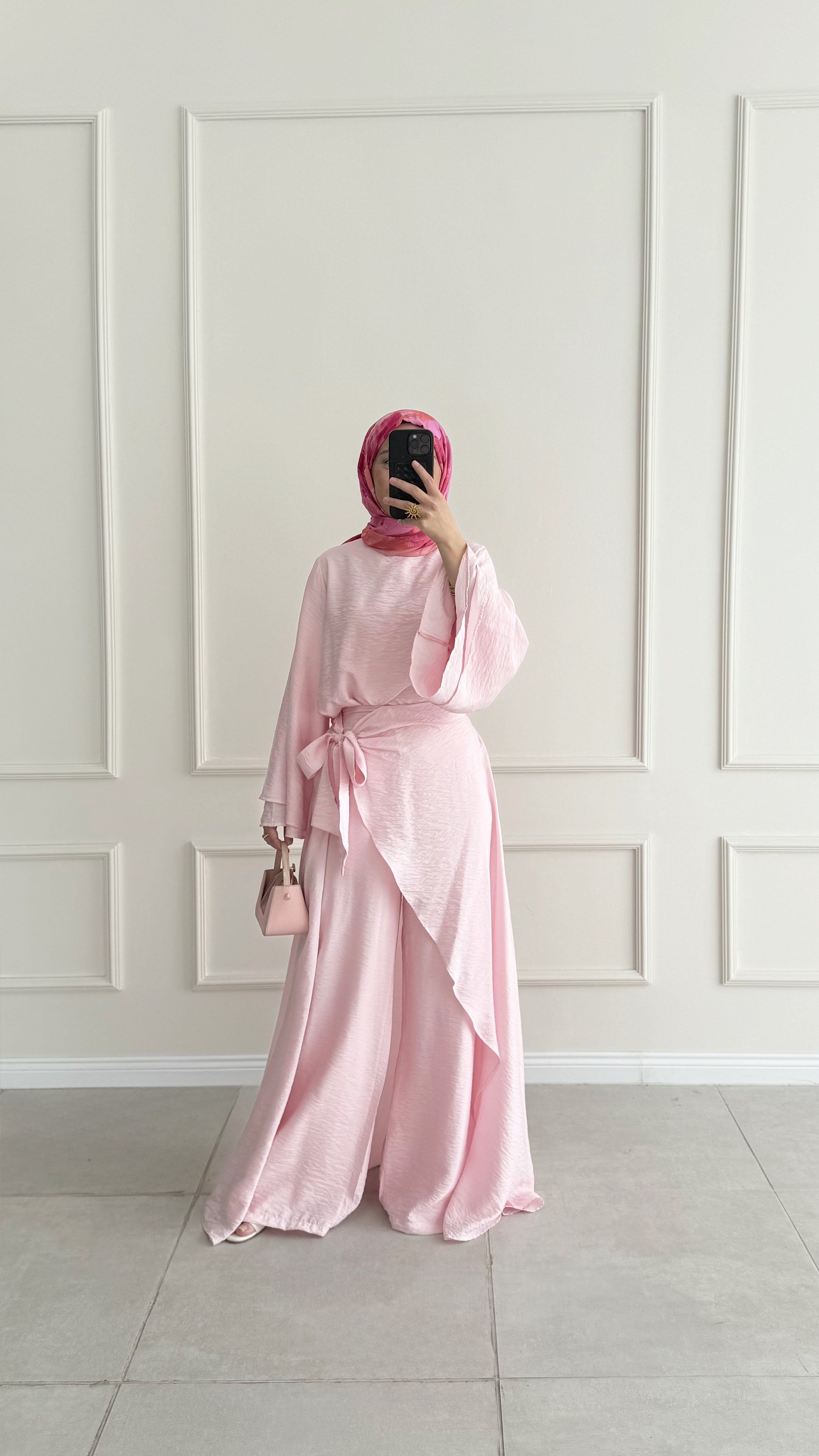 Rota Premıum Pelerin Tasarım Pembe Takım