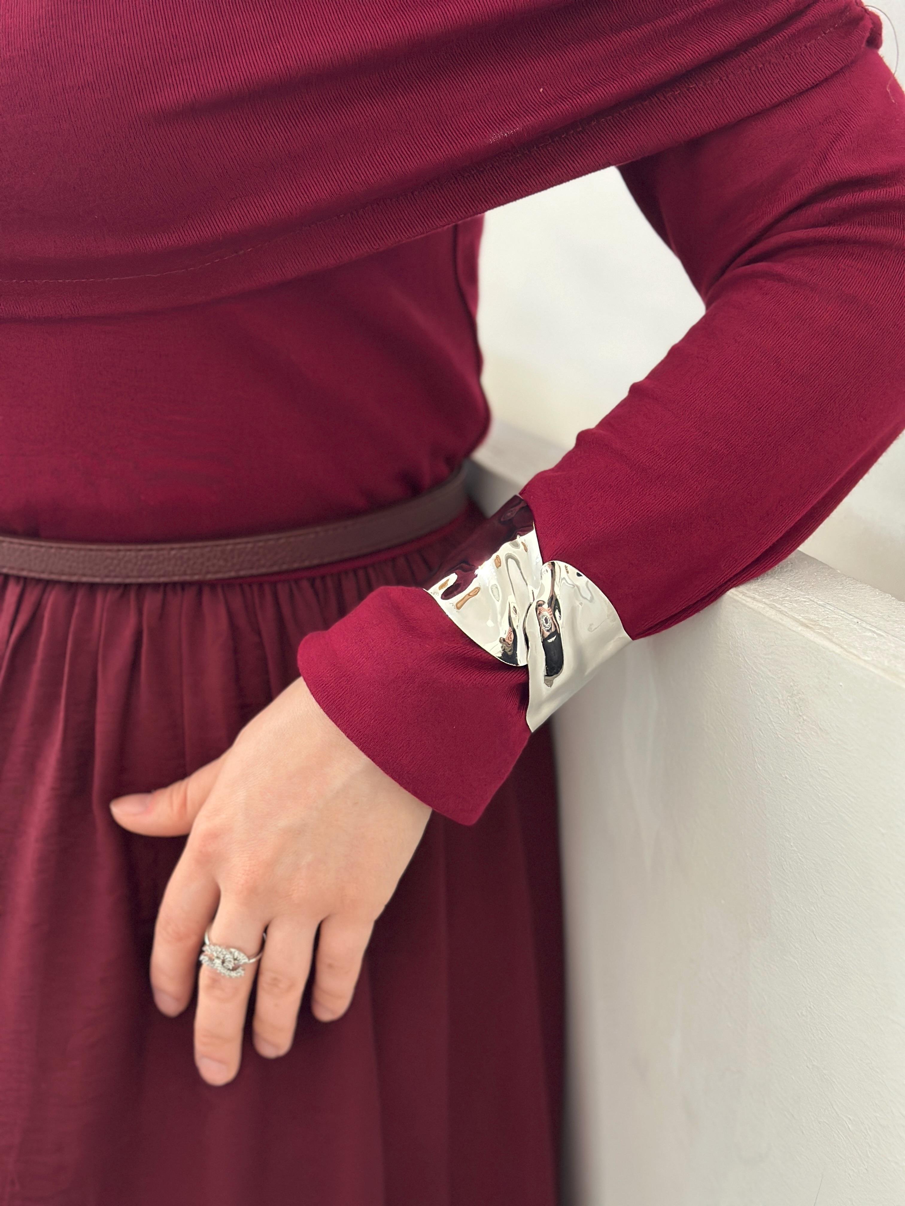 Sabore Kalın Gümüş Kelepçe 