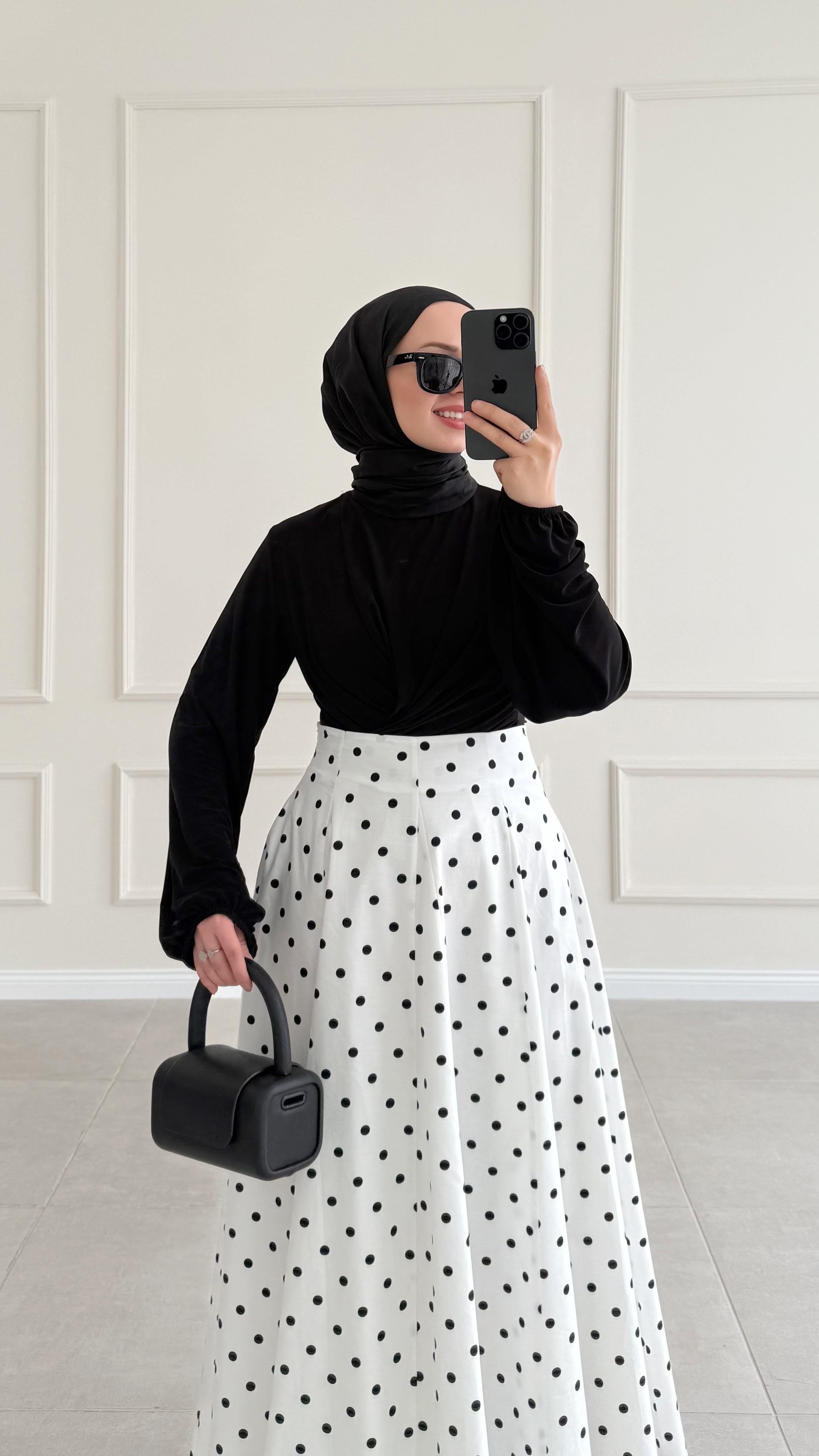 Sandra Çift Drapeli Siyah Bluz