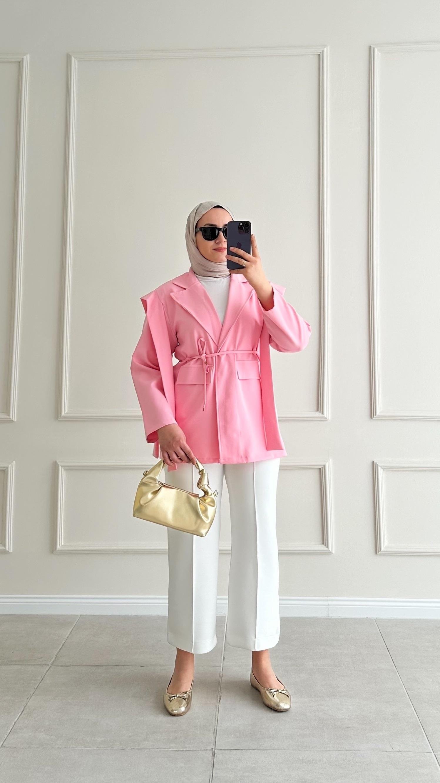 Sanna Tasarım Pembe Ceket