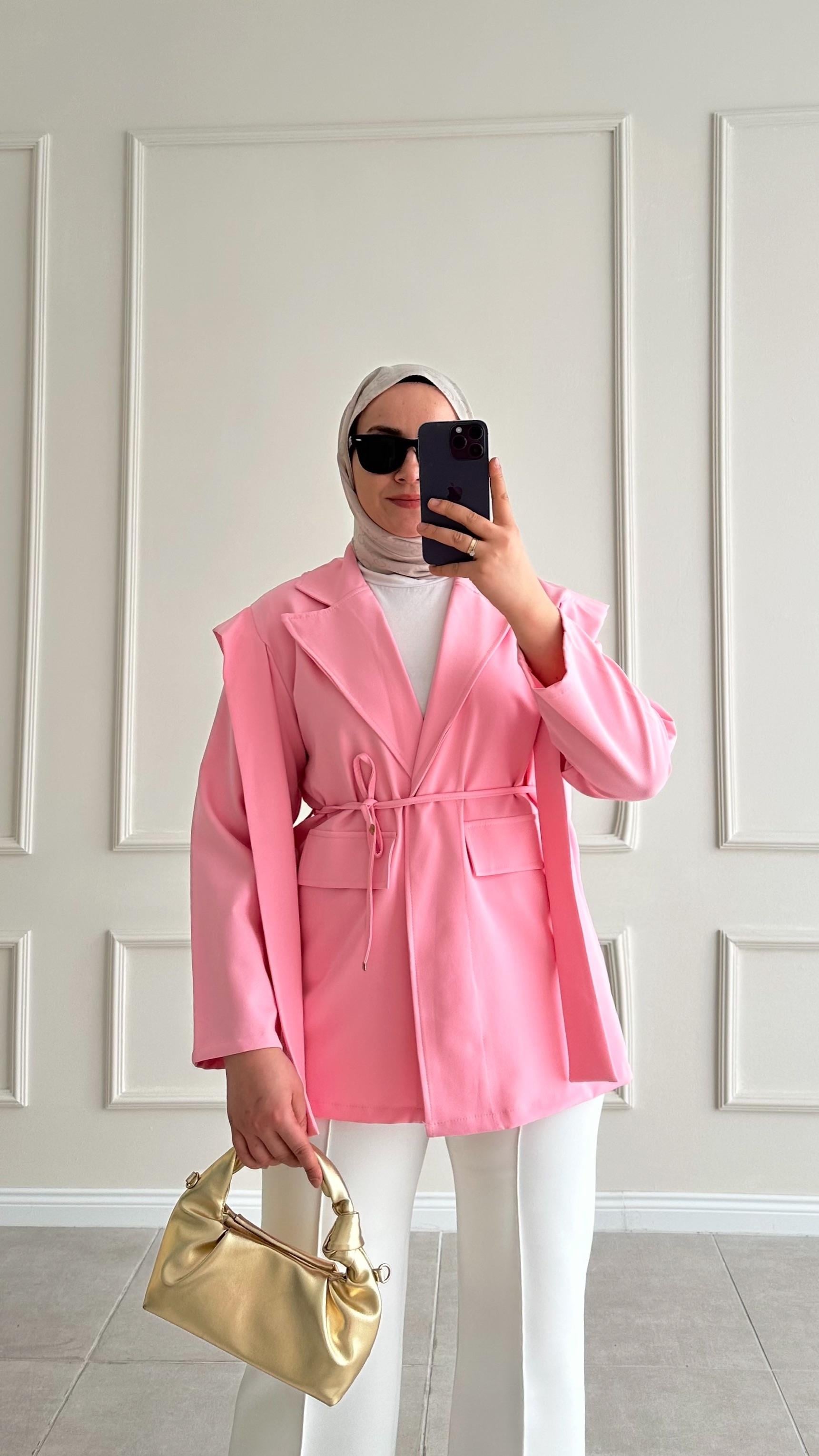 Sanna Tasarım Pembe Ceket