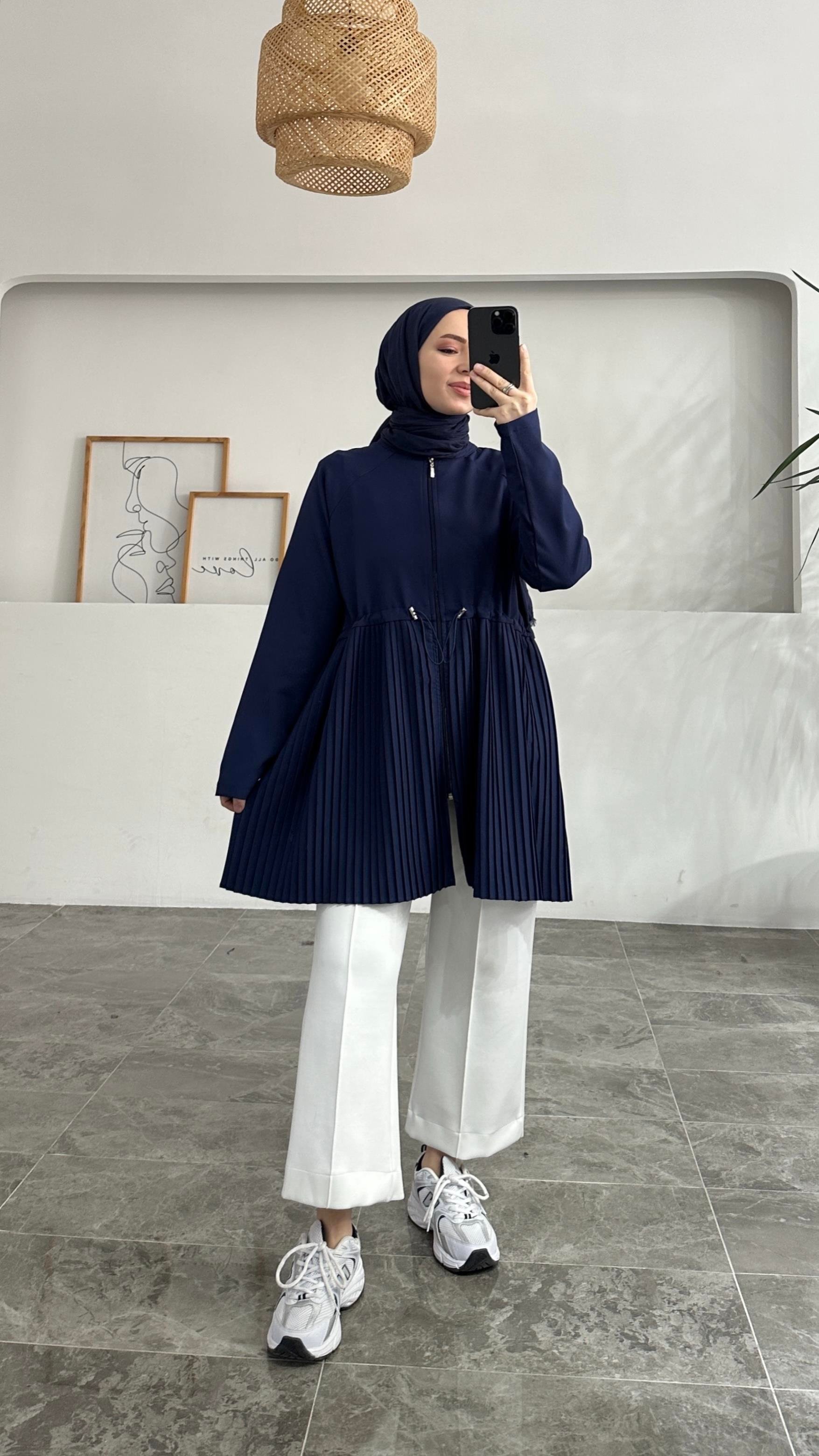 Senny Belden Piliseli Premium Lacivert Ceket