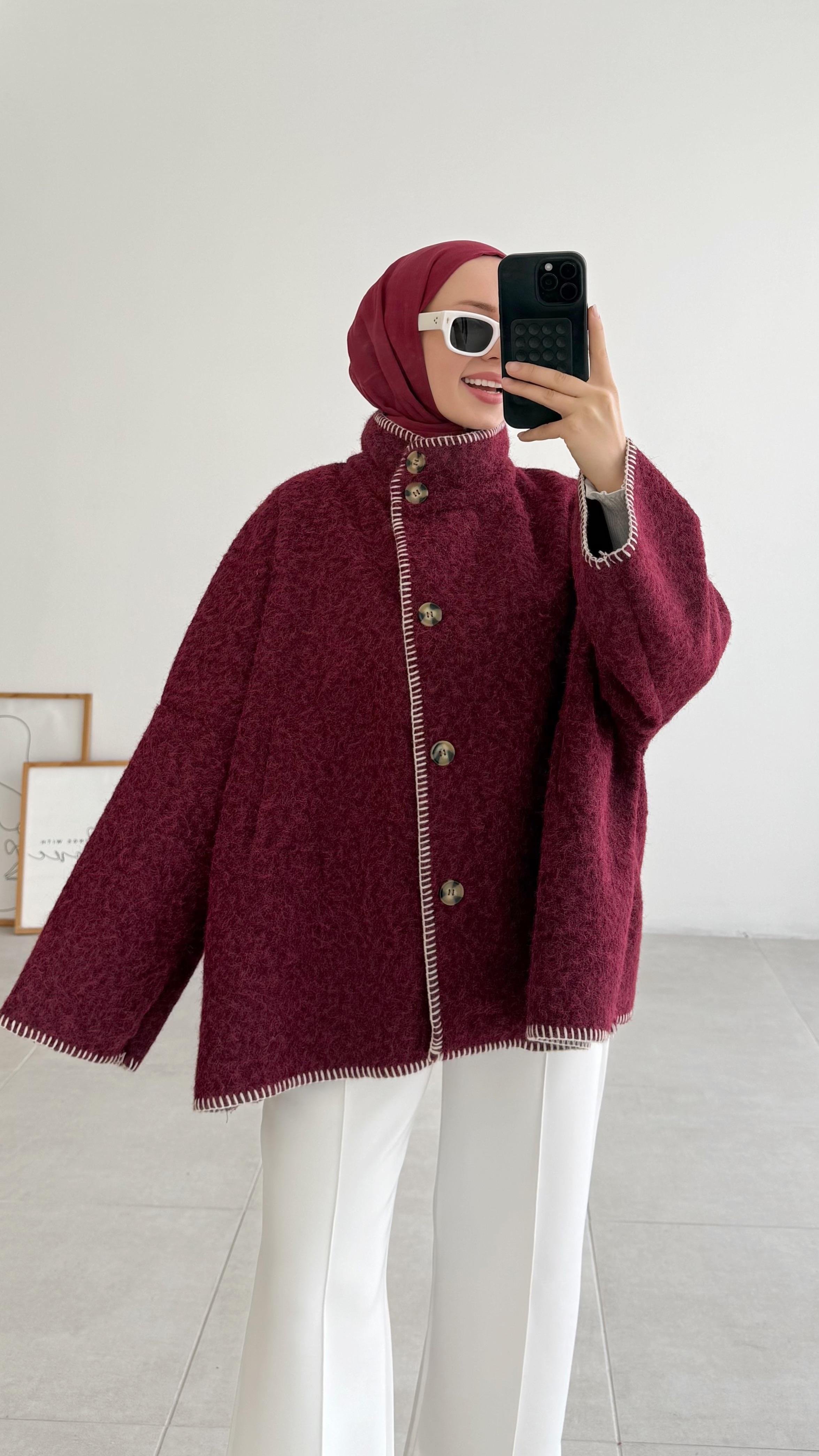 Tanlo Bordo Teddy Ceket