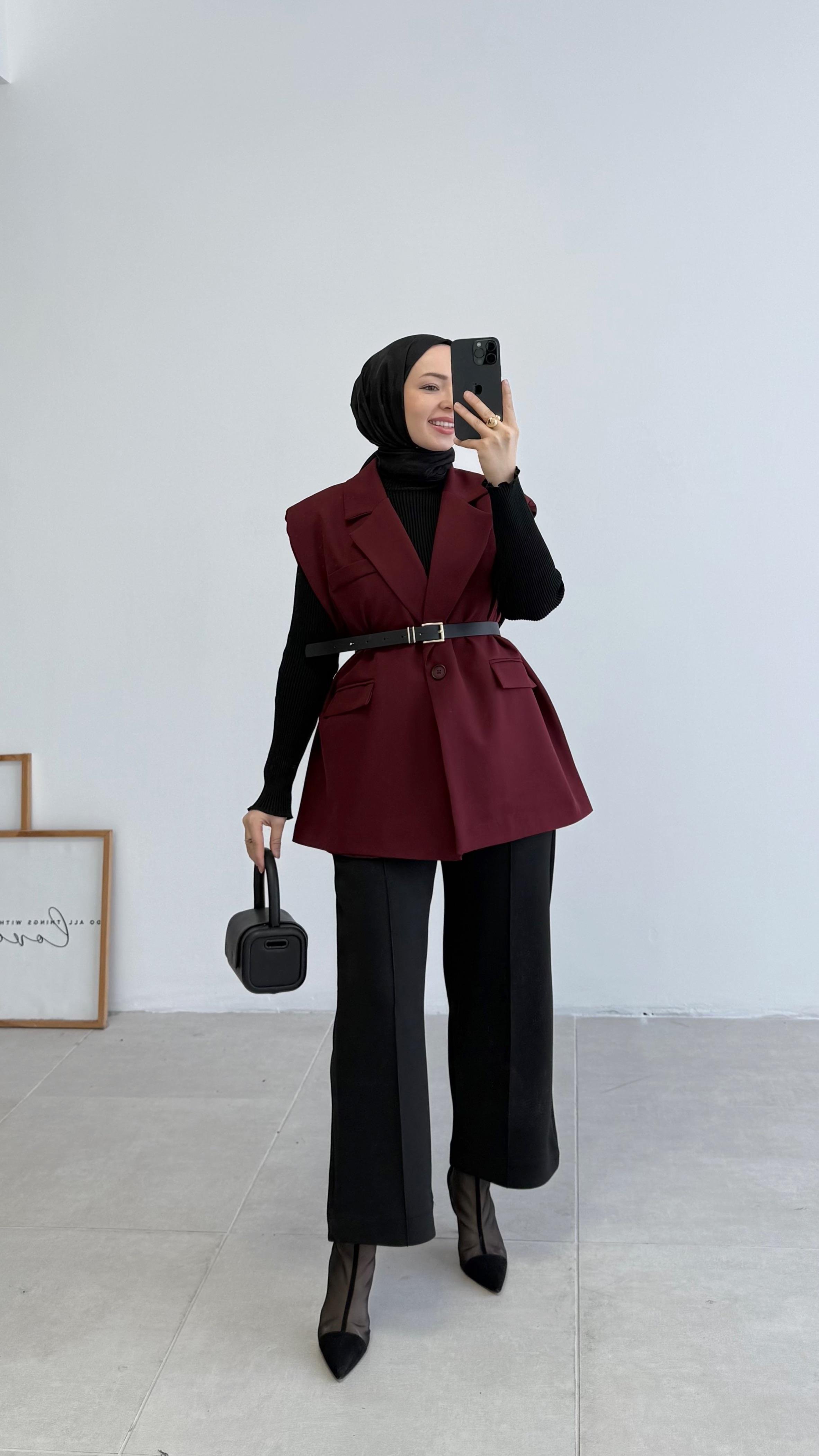 Tegga Bordo Vatkalı Yelek