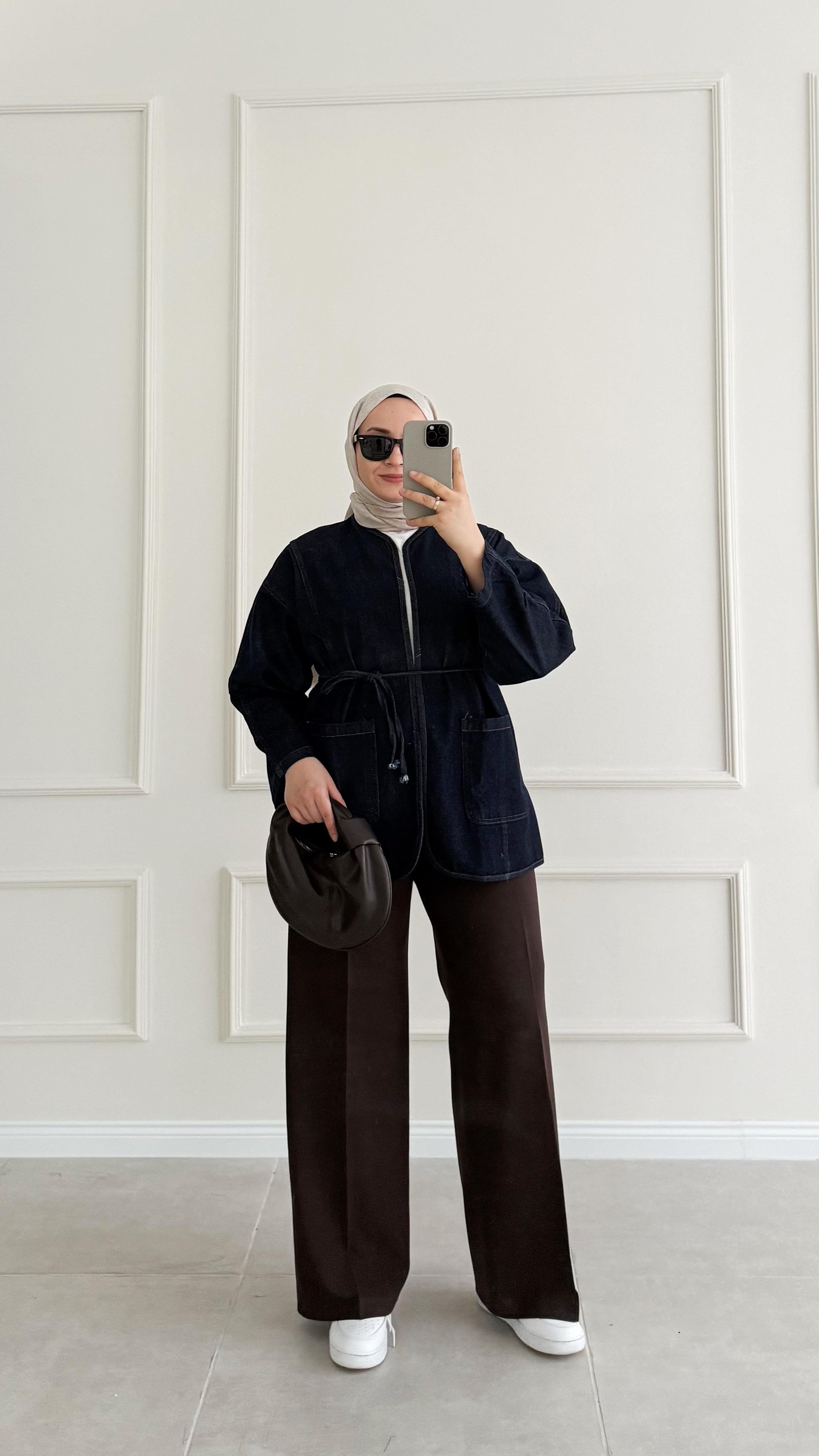 Tello Lacivert Denim Kimono