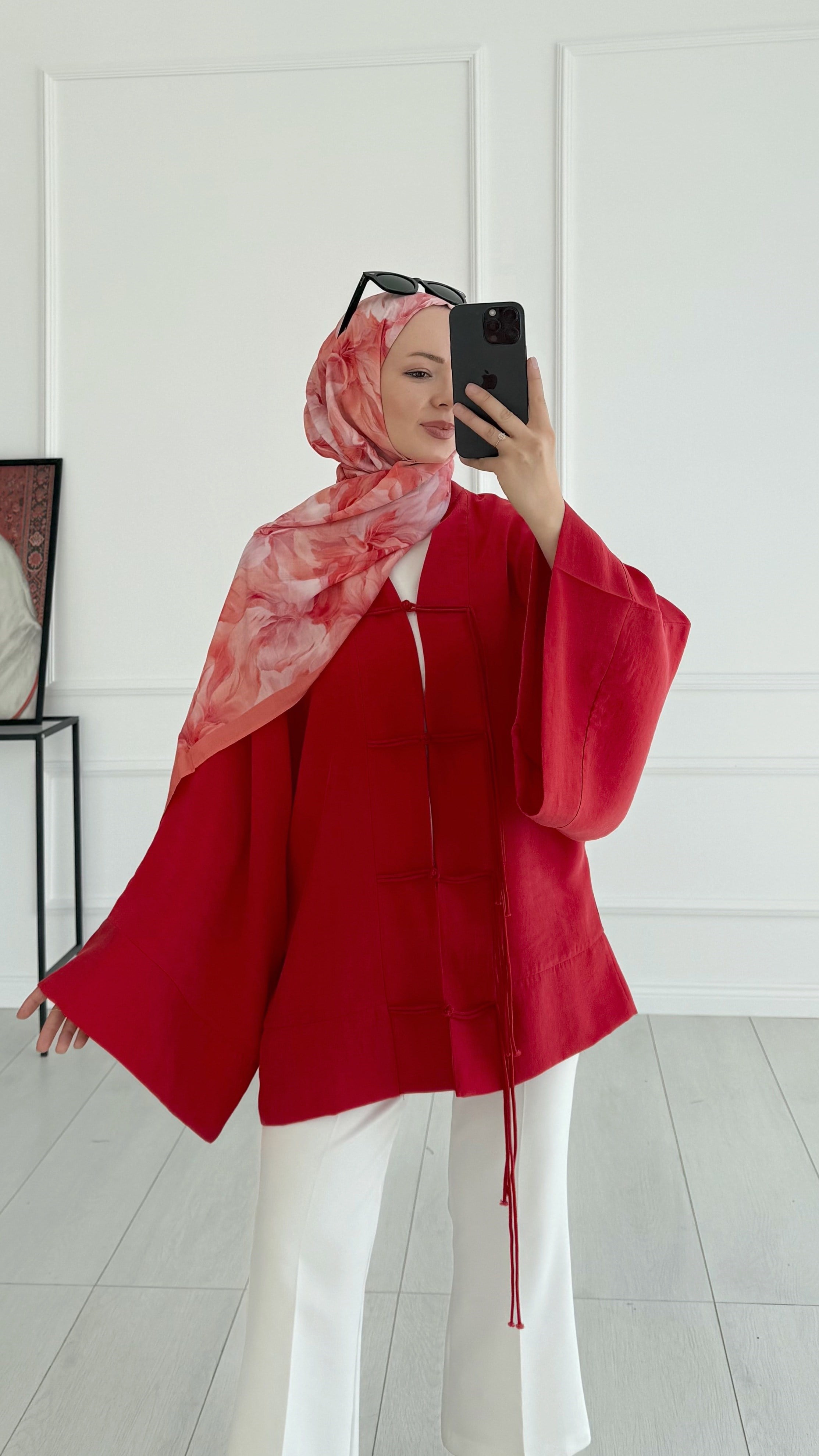 Tesla Premıum Kırmızı Kimono