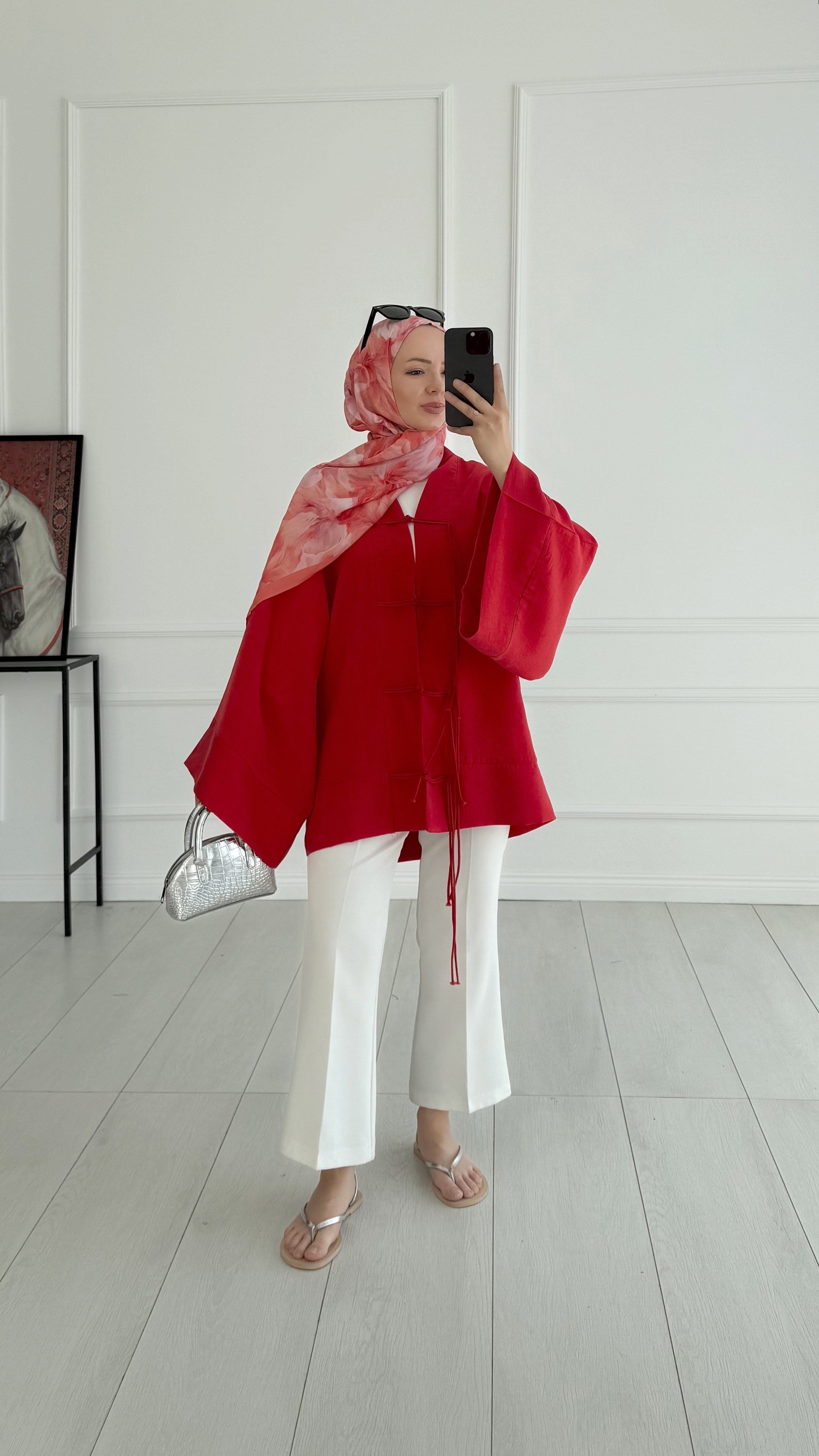 Tesla Premıum Kırmızı Kimono