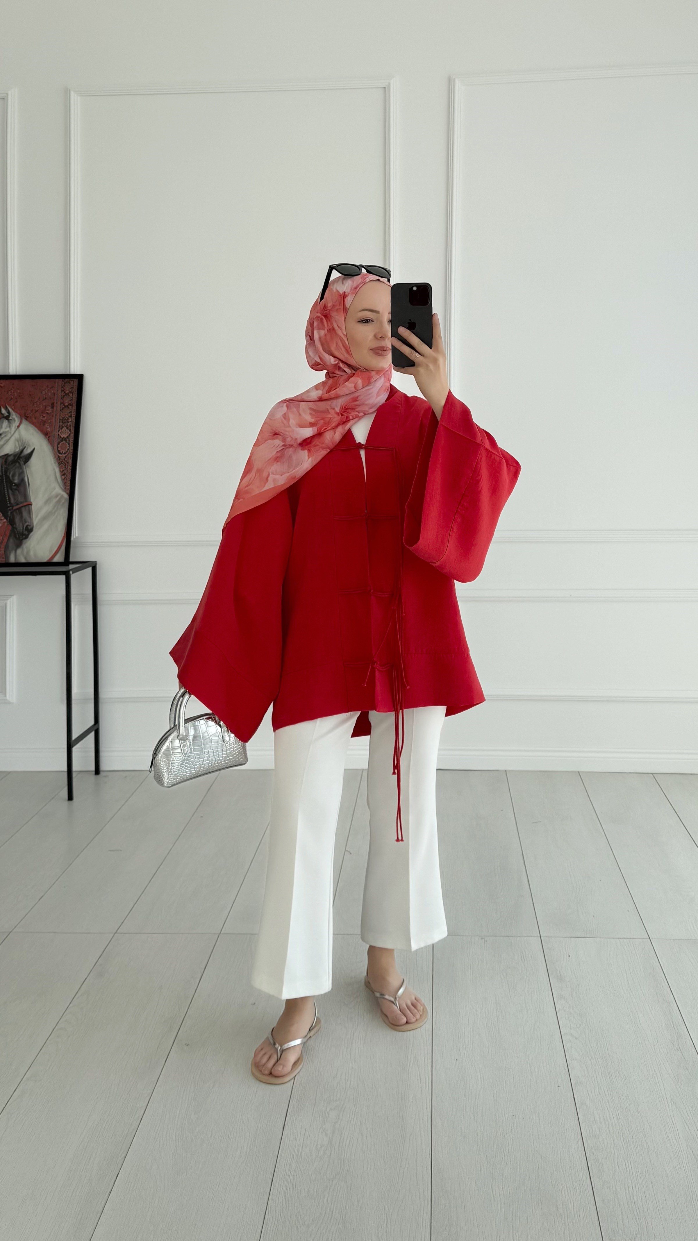 Tesla Premıum Kırmızı Kimono