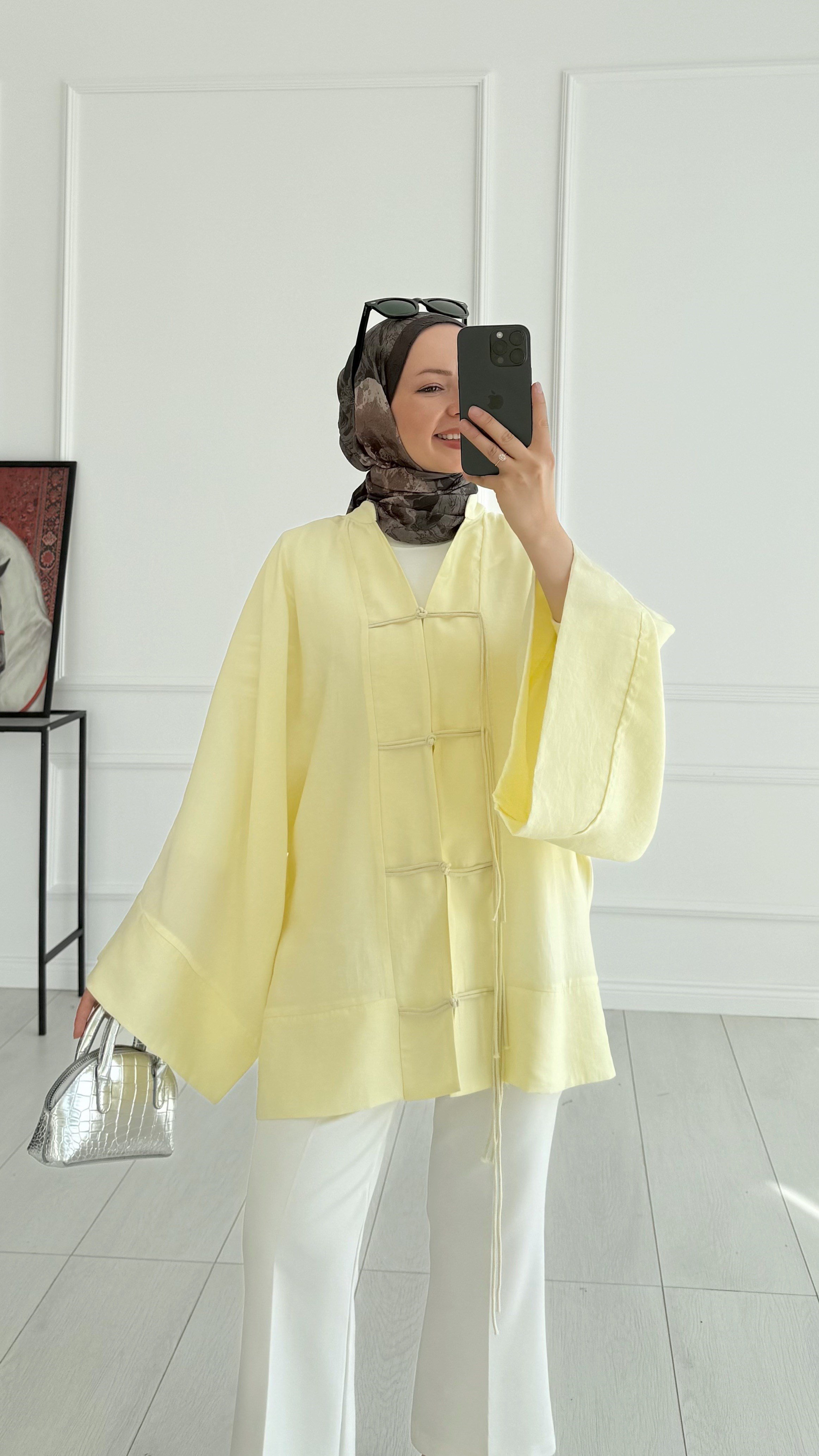 Tesla Premıum Sarı Kimono