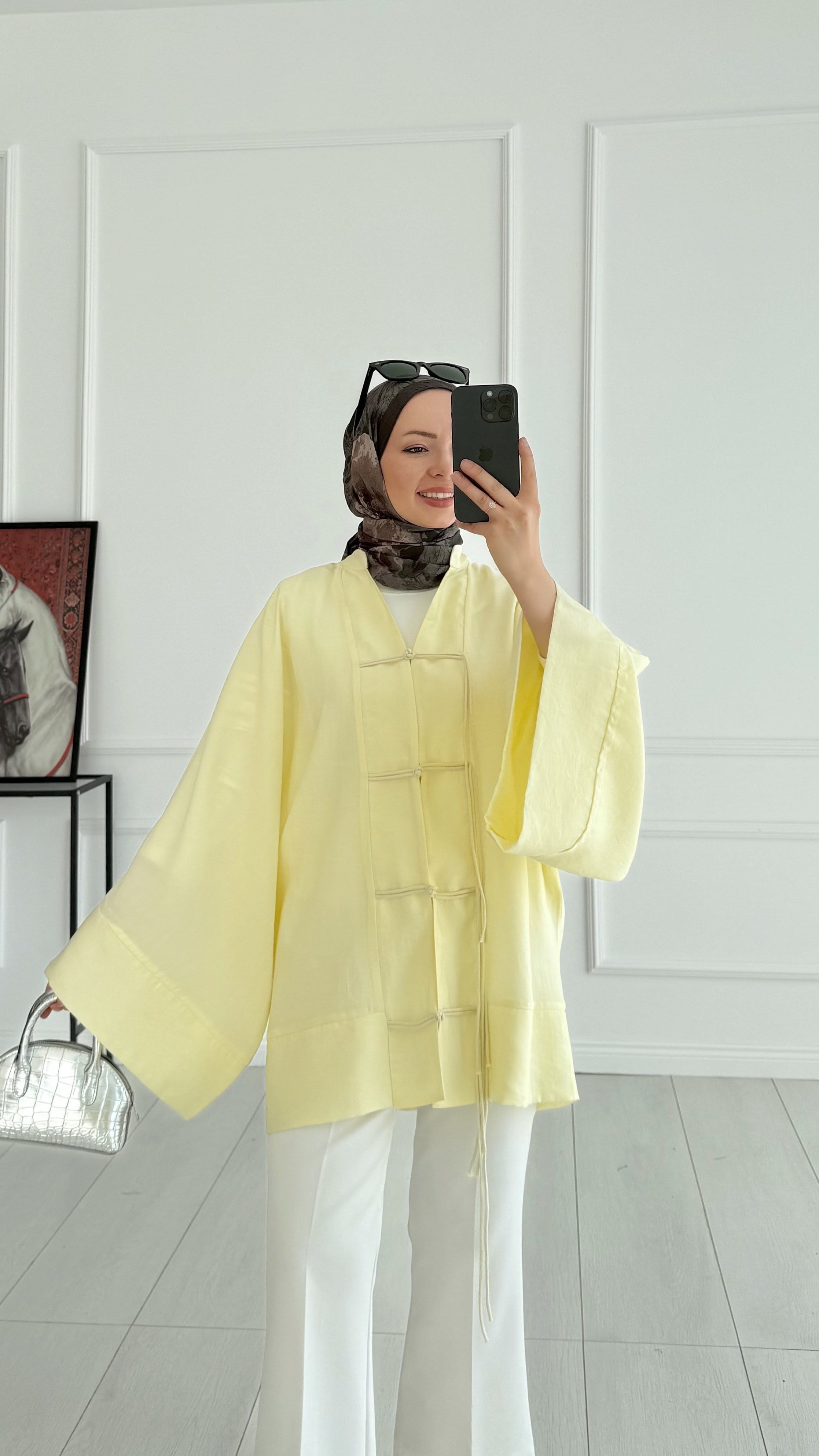 Tesla Premıum Sarı Kimono