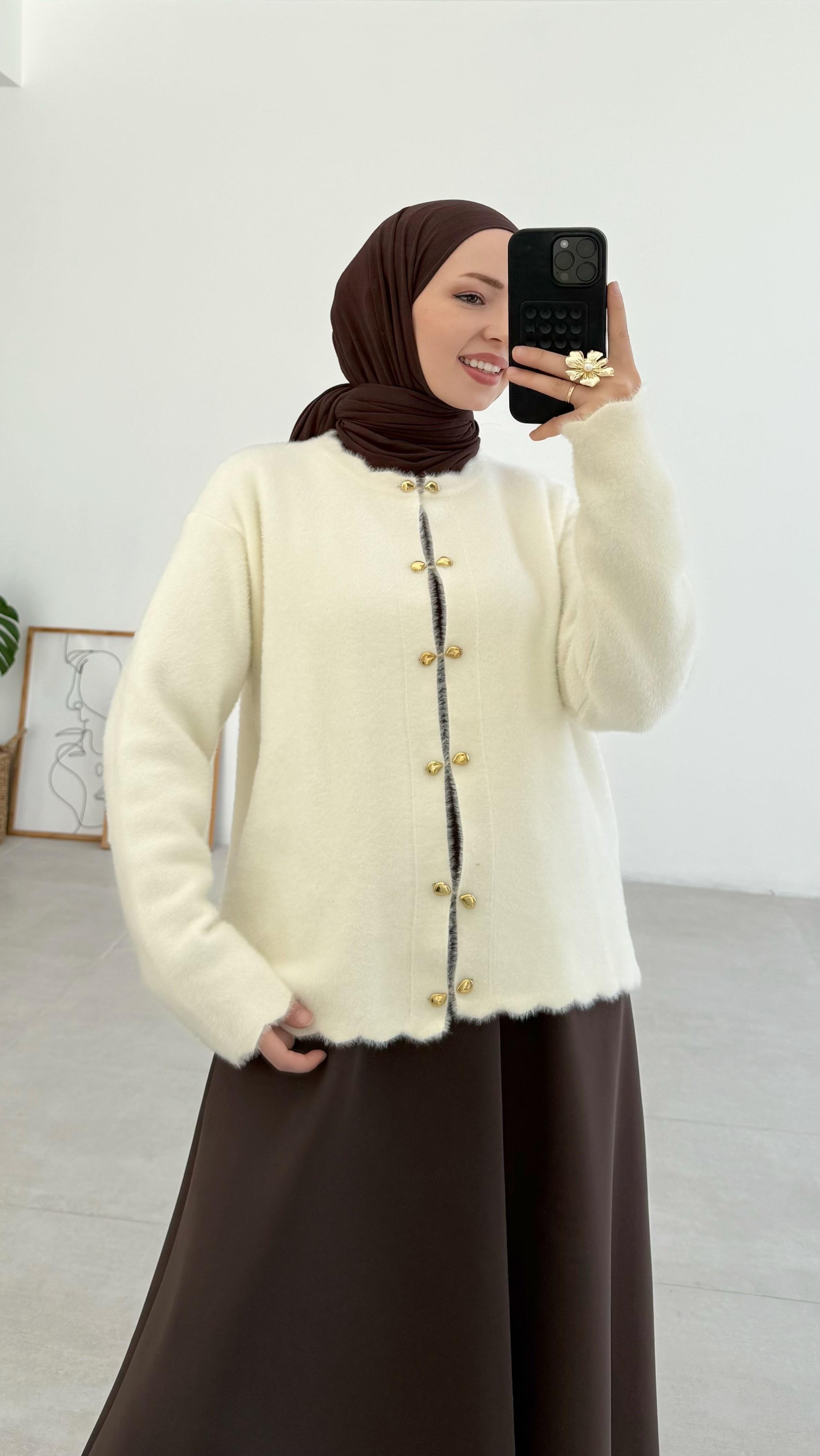 Vanessa Premıum Angora Krem Hırka