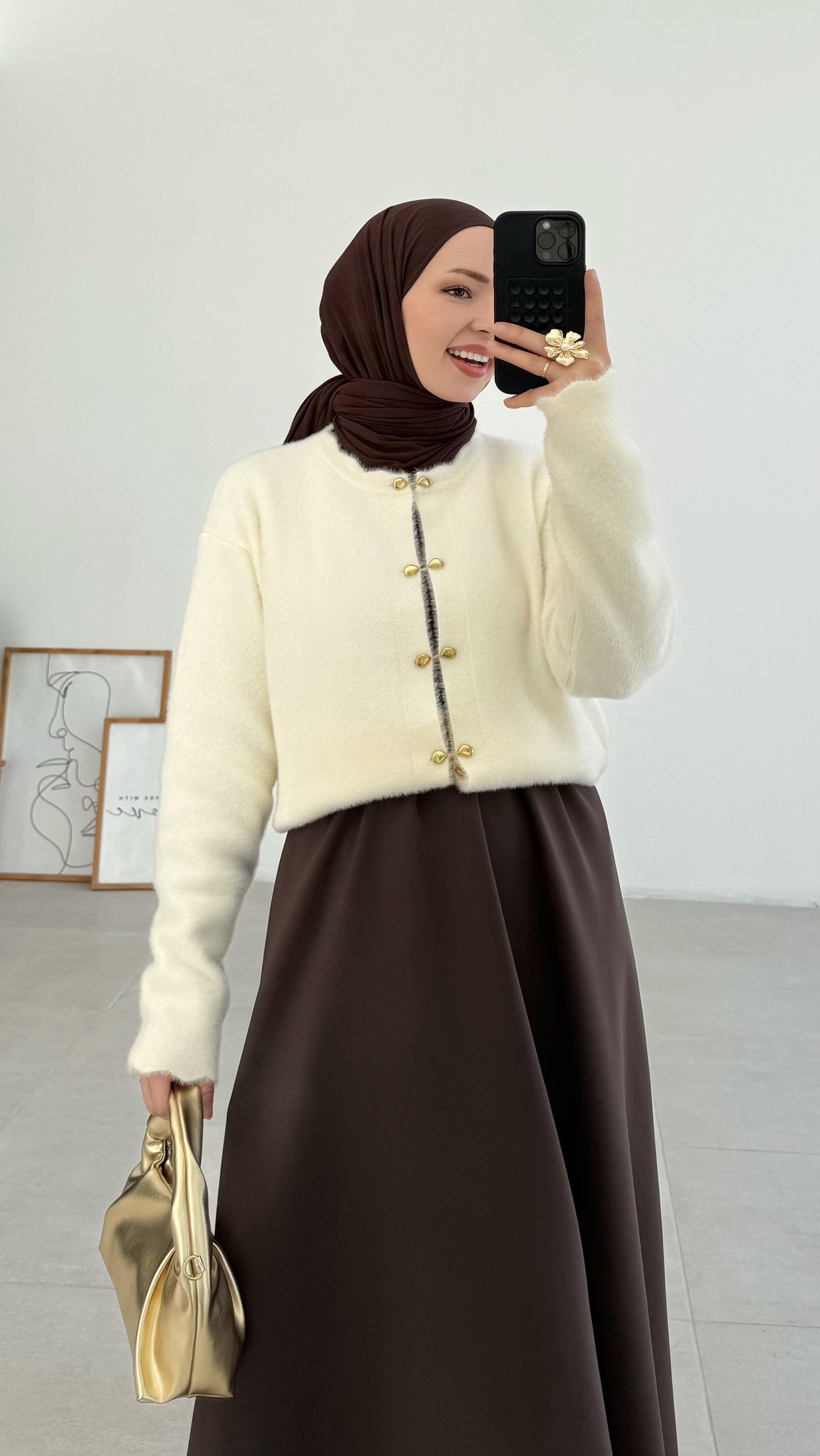 Vanessa Premıum Angora Krem Hırka