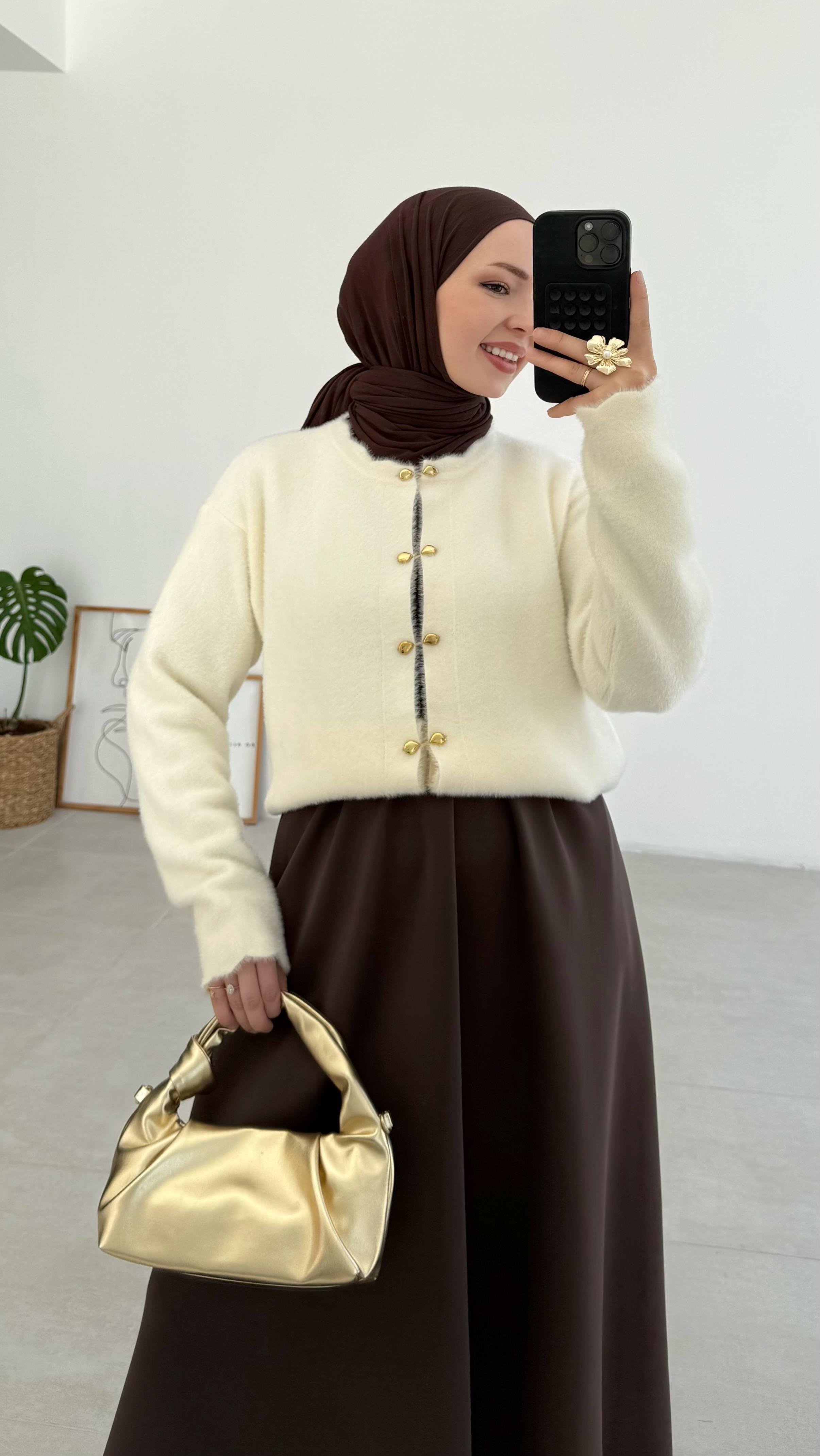 Vanessa Premıum Angora Krem Hırka