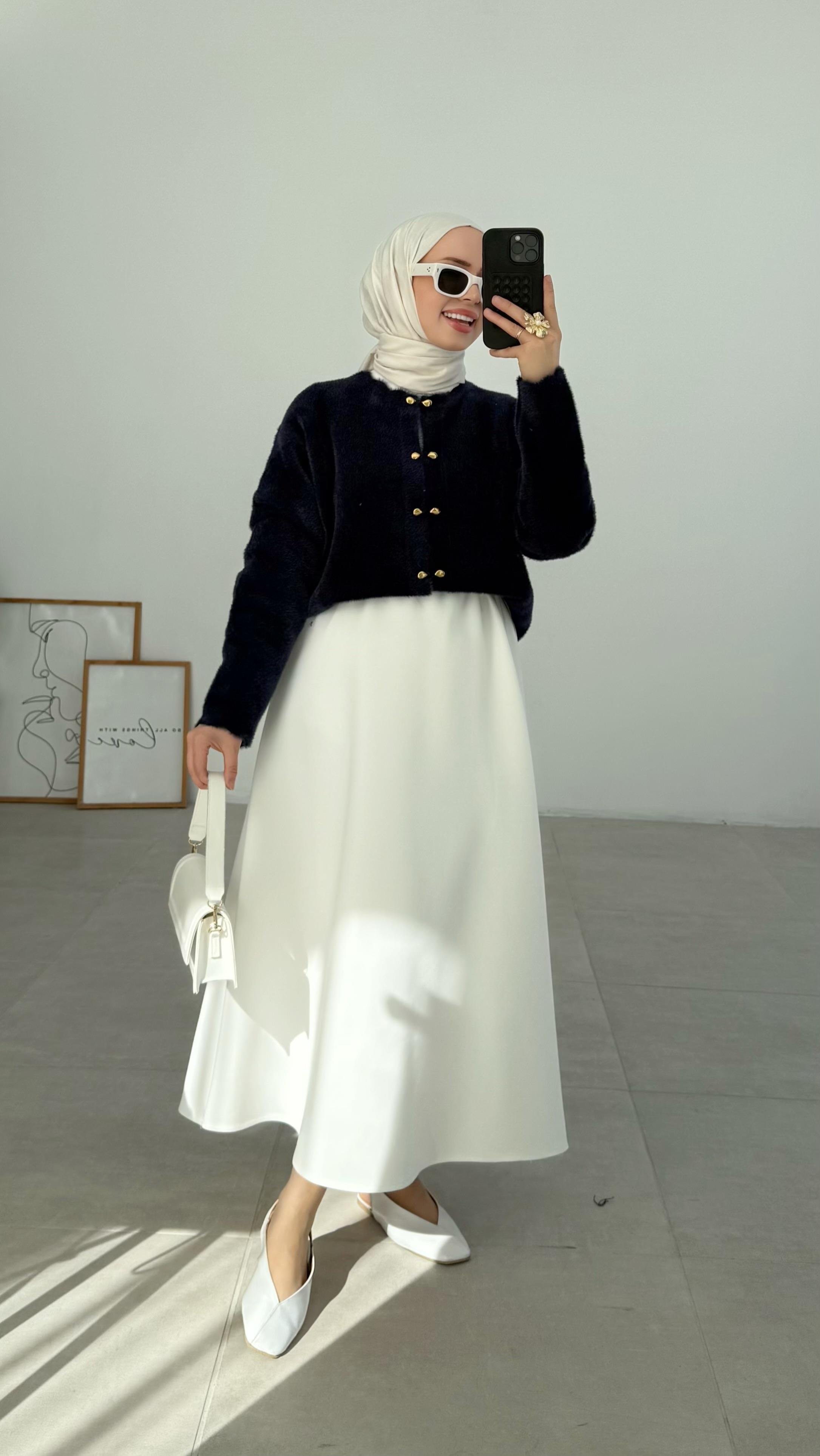 Vanessa Premıum Angora Lacivert Hırka