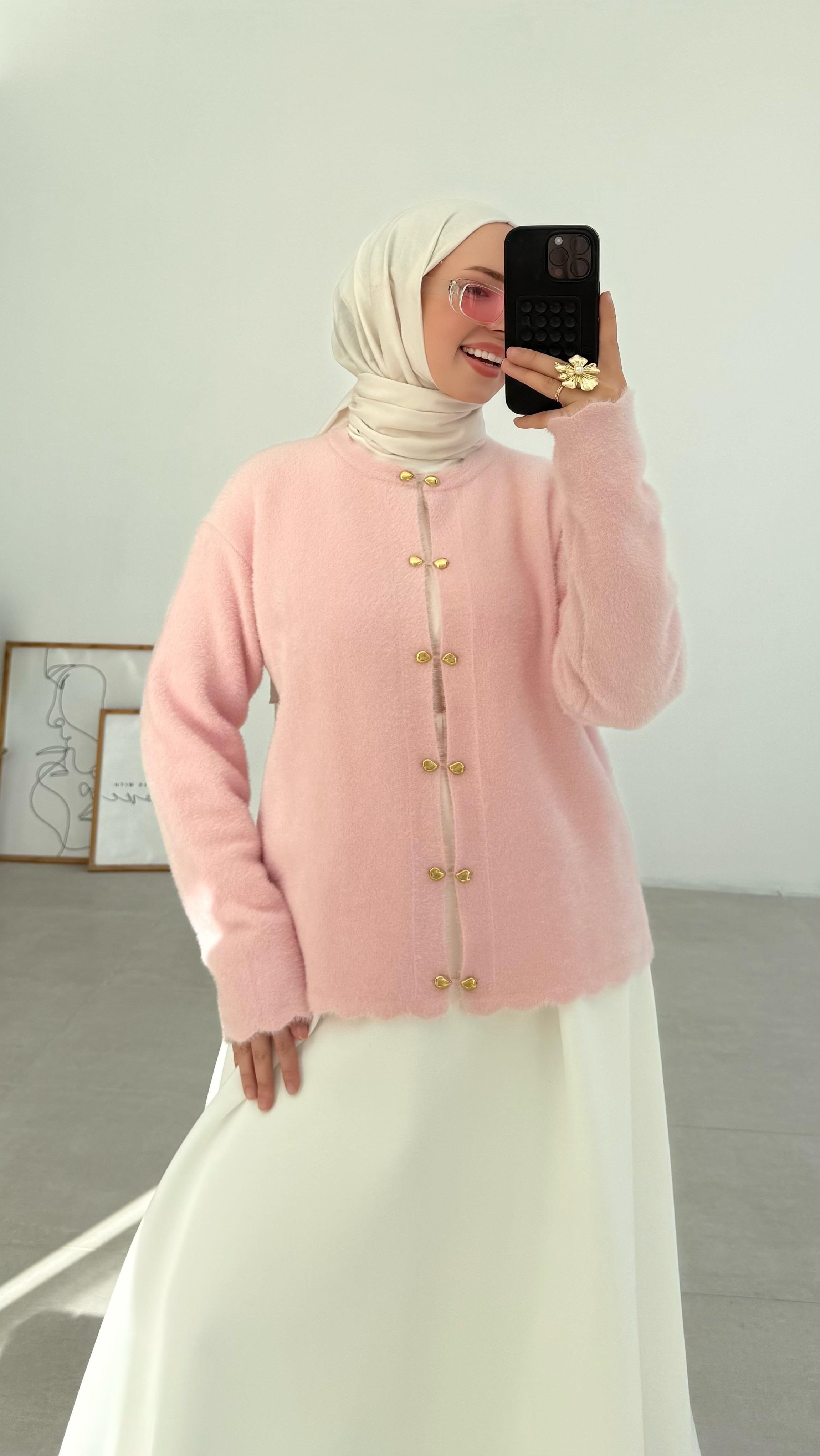 Vanessa Premıum Angora Pembe Hırka