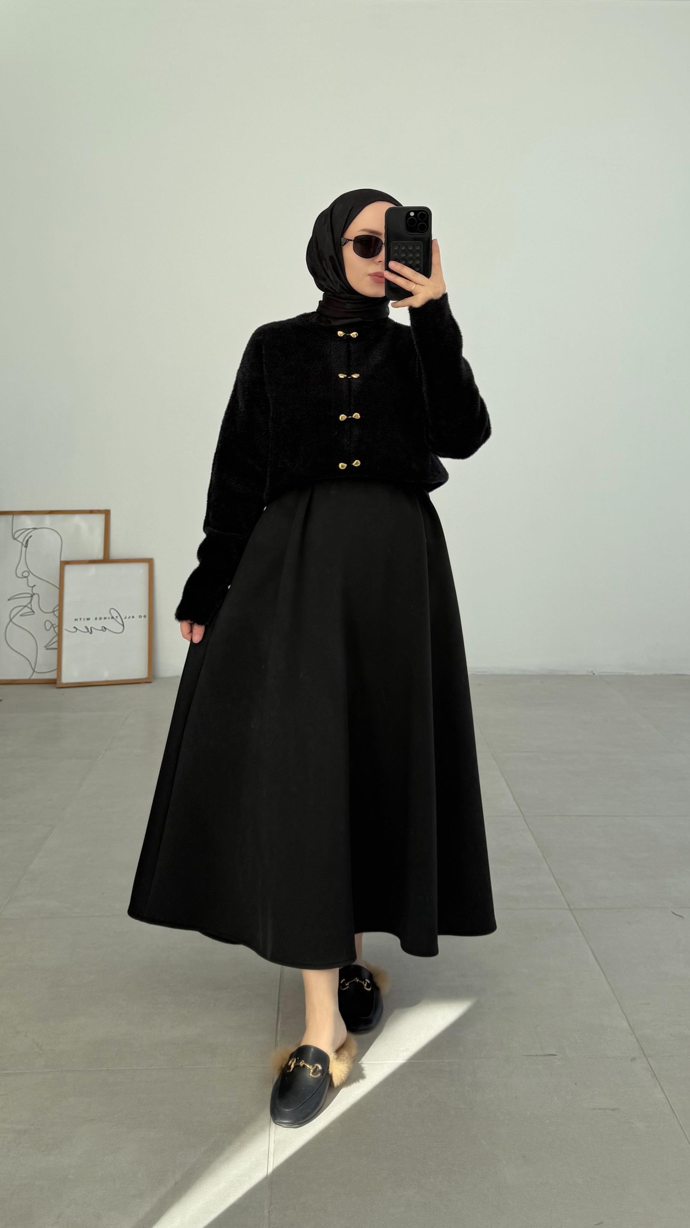 Vanessa Premıum Angora Siyah Hırka