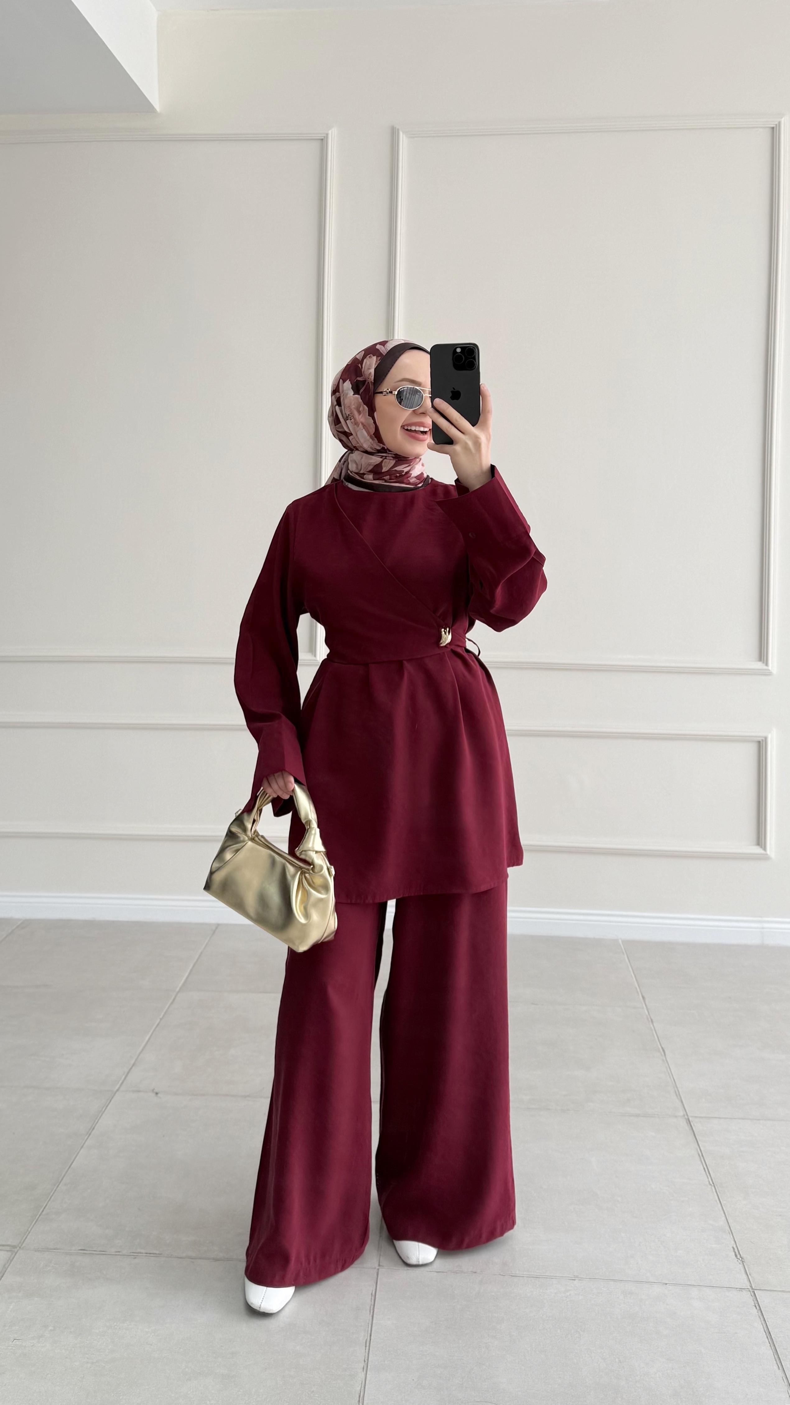 Wanso Bağlamalı Bordo Modal Takım 