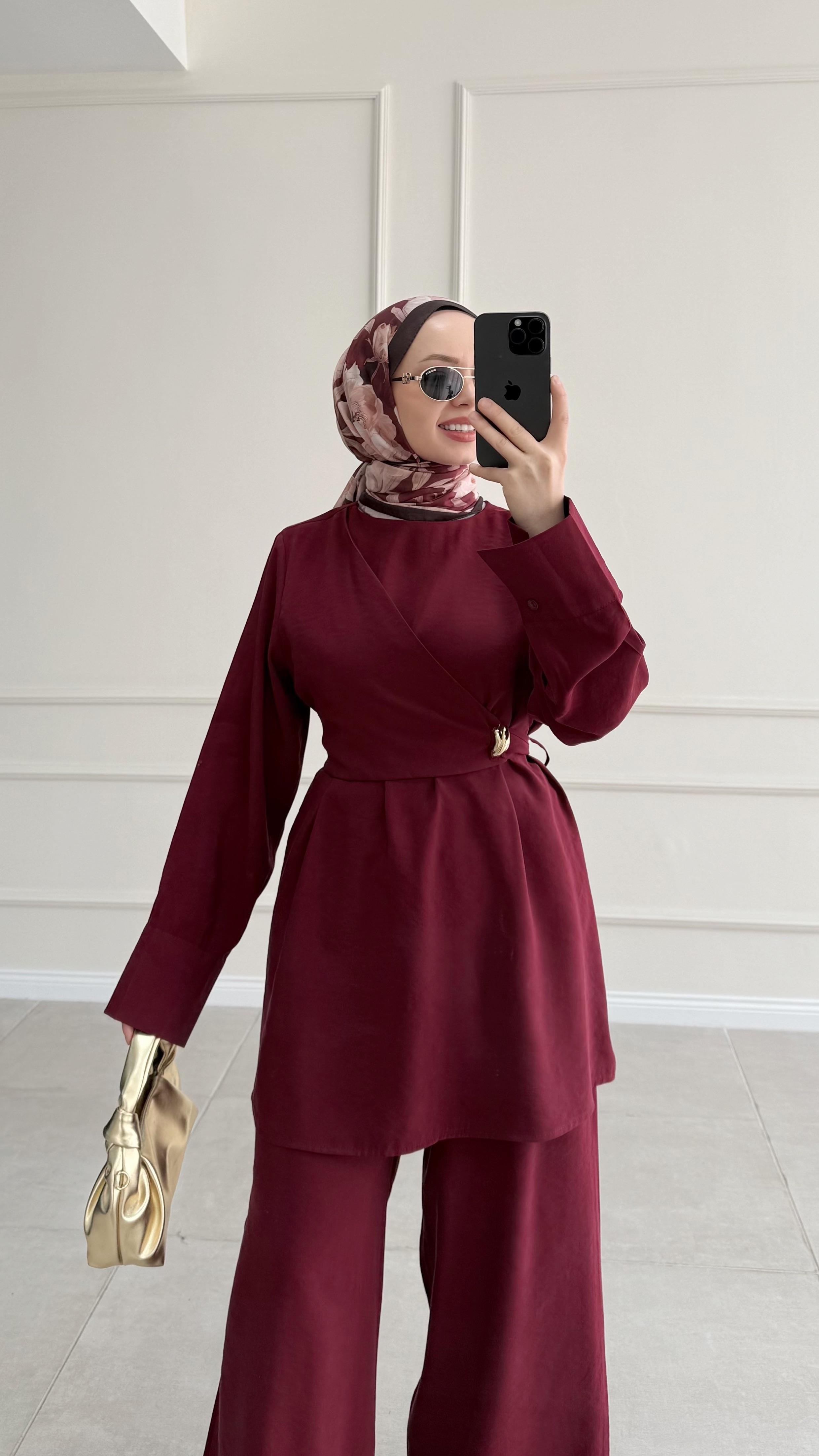 Wanso Bağlamalı Bordo Modal Takım 
