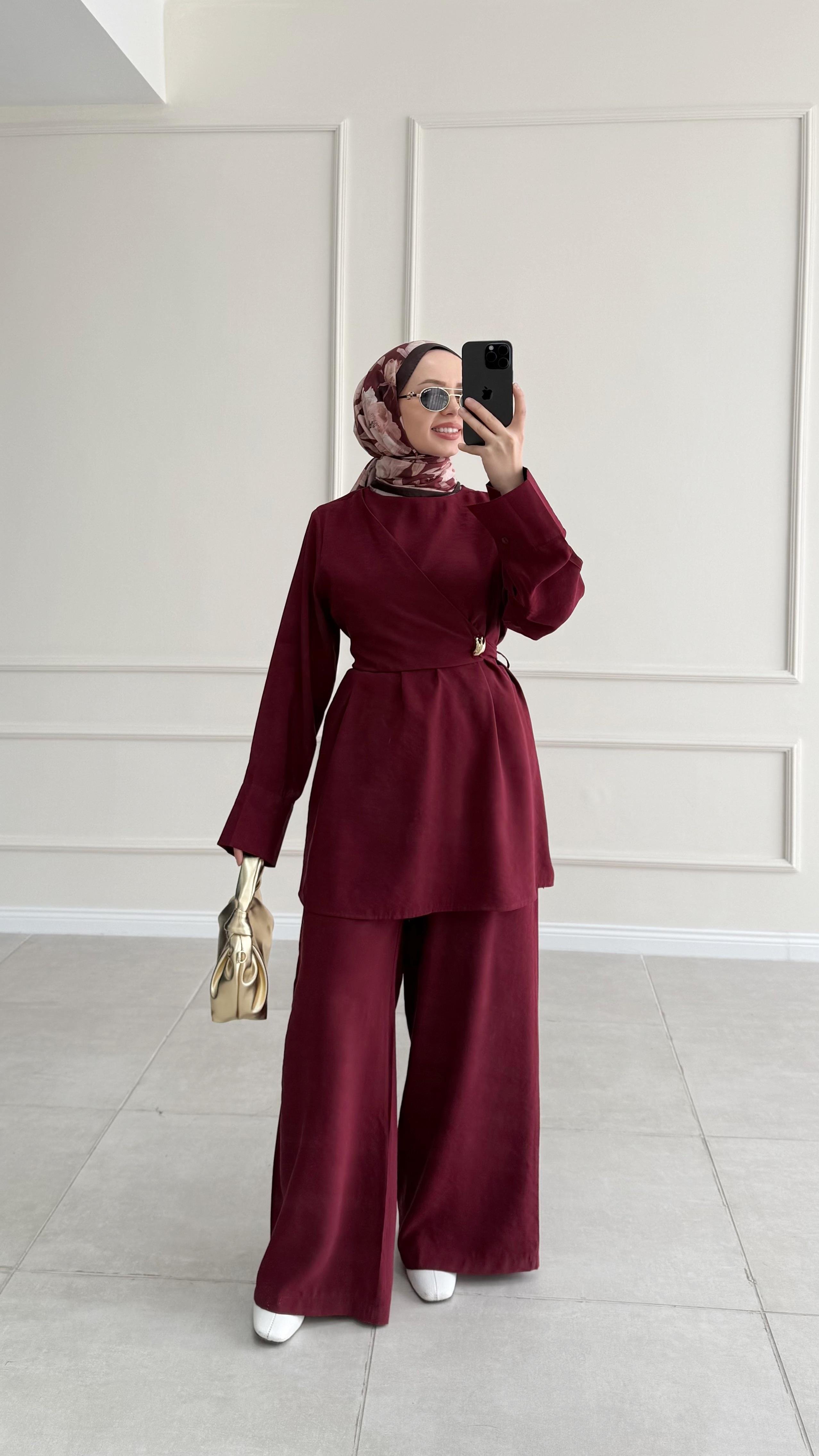 Wanso Bağlamalı Bordo Modal Takım 
