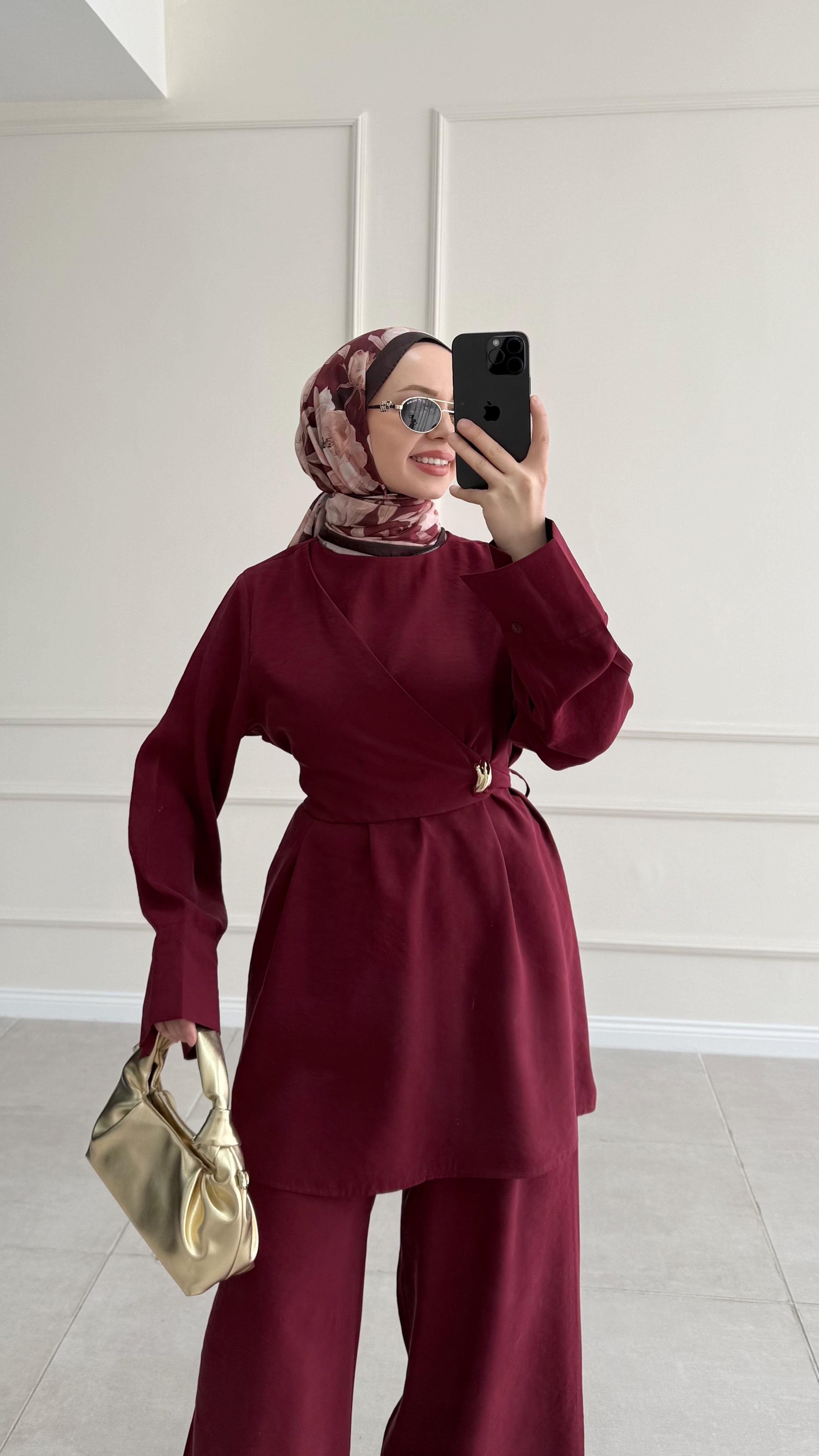 Wanso Bağlamalı Bordo Modal Takım 