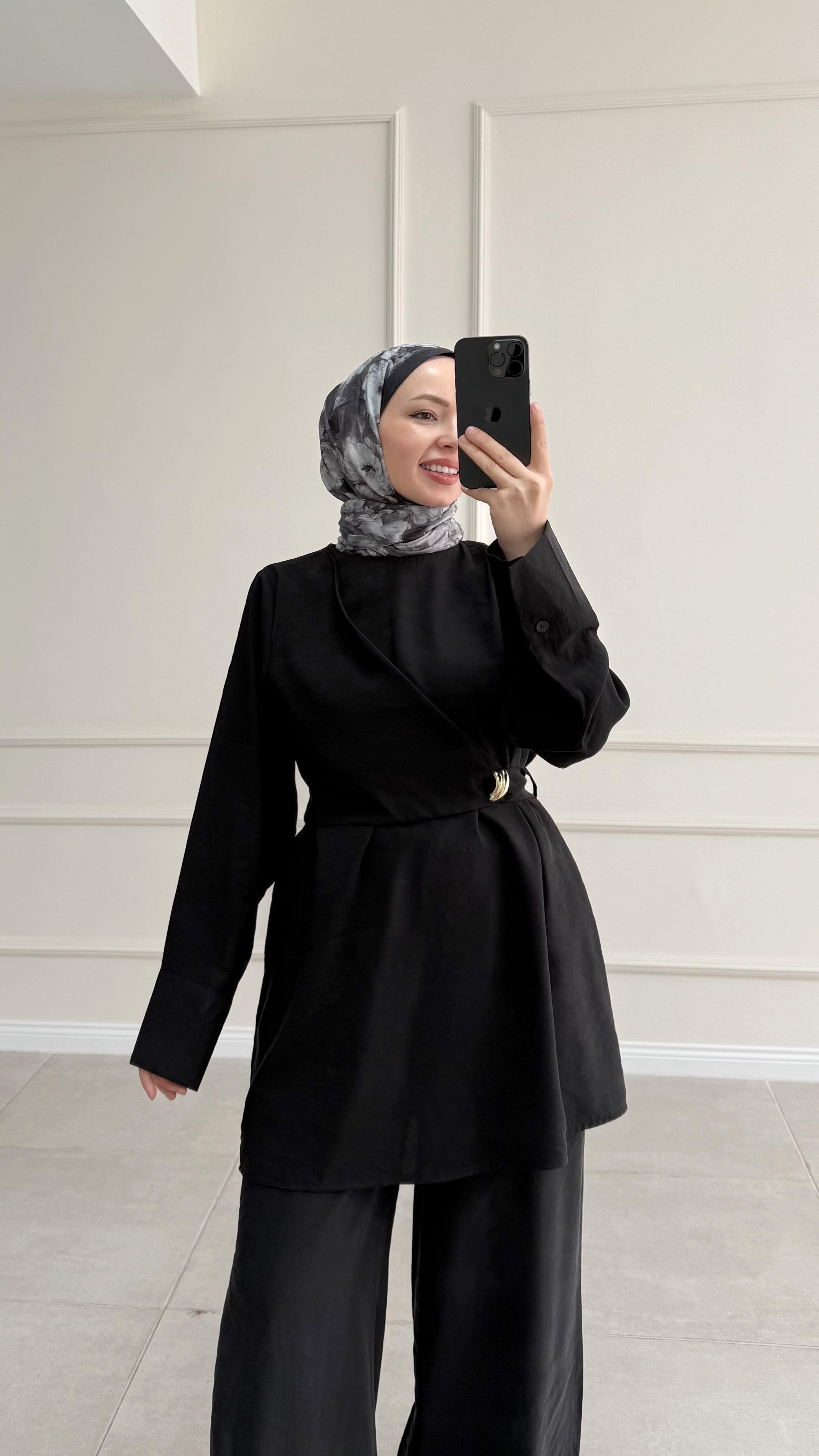 Wanso Bağlamalı Siyah Modal Takım 
