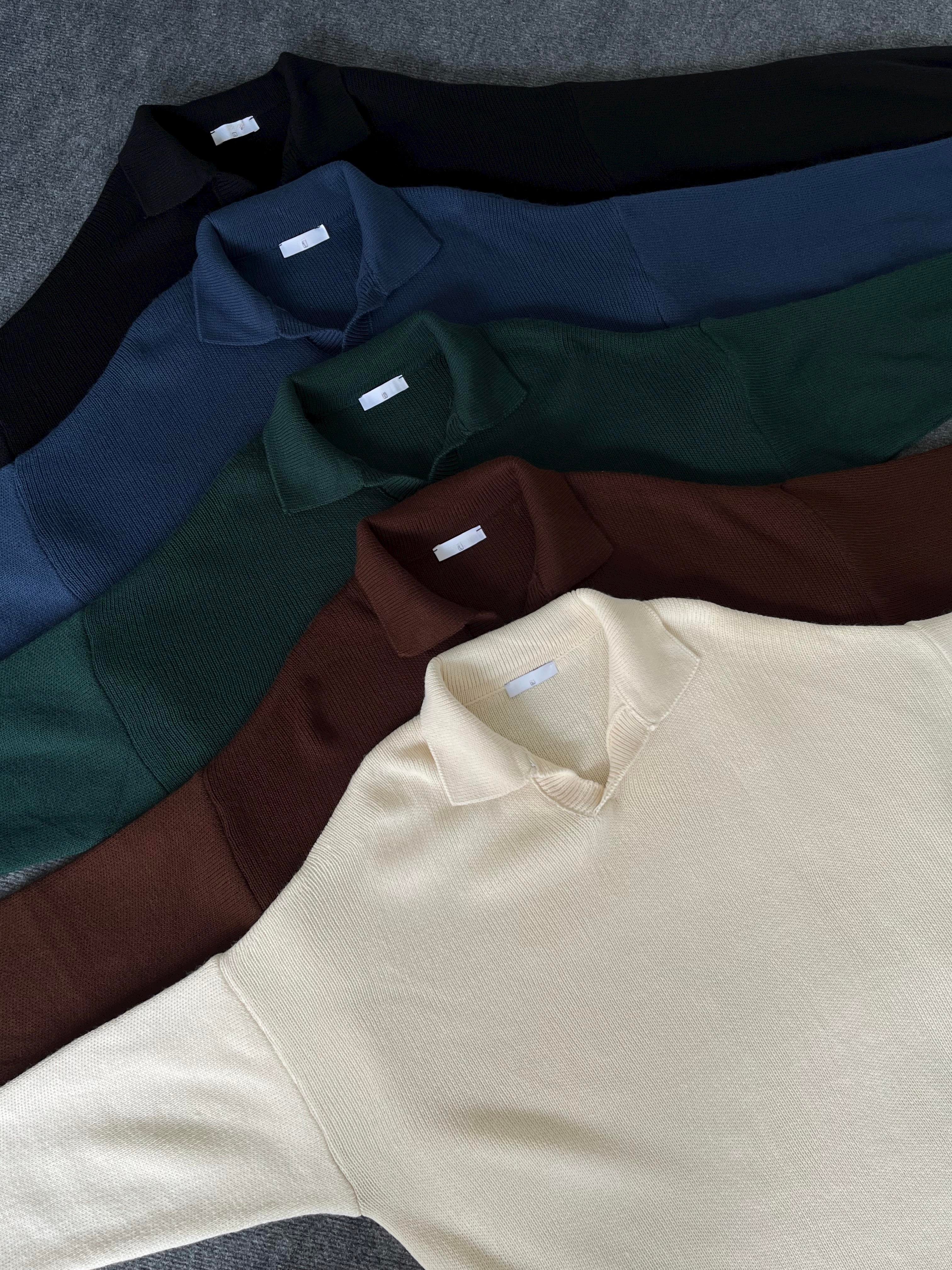 Acı Kahve Casual Polo Yaka Kazak