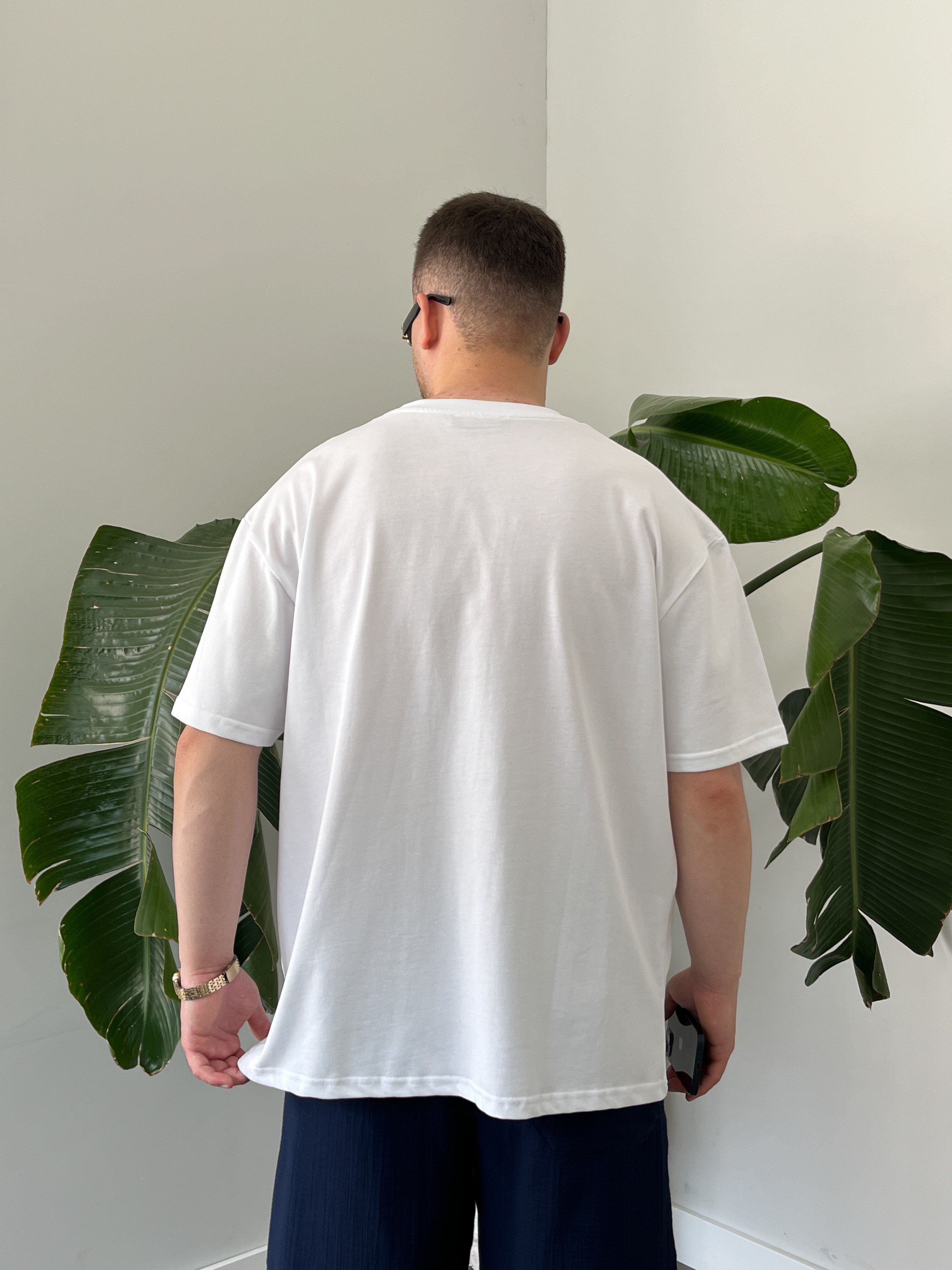 Beyaz Basic Oversize Tişört