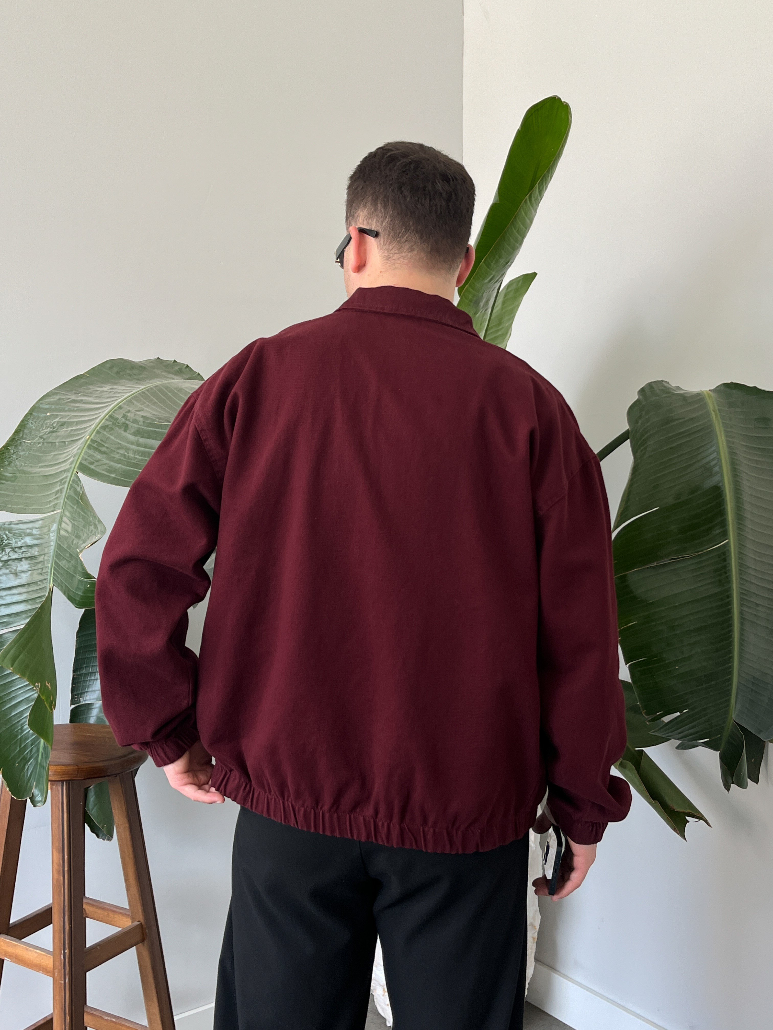 Bordo Mevsimlik Oversize Bomber Ceket