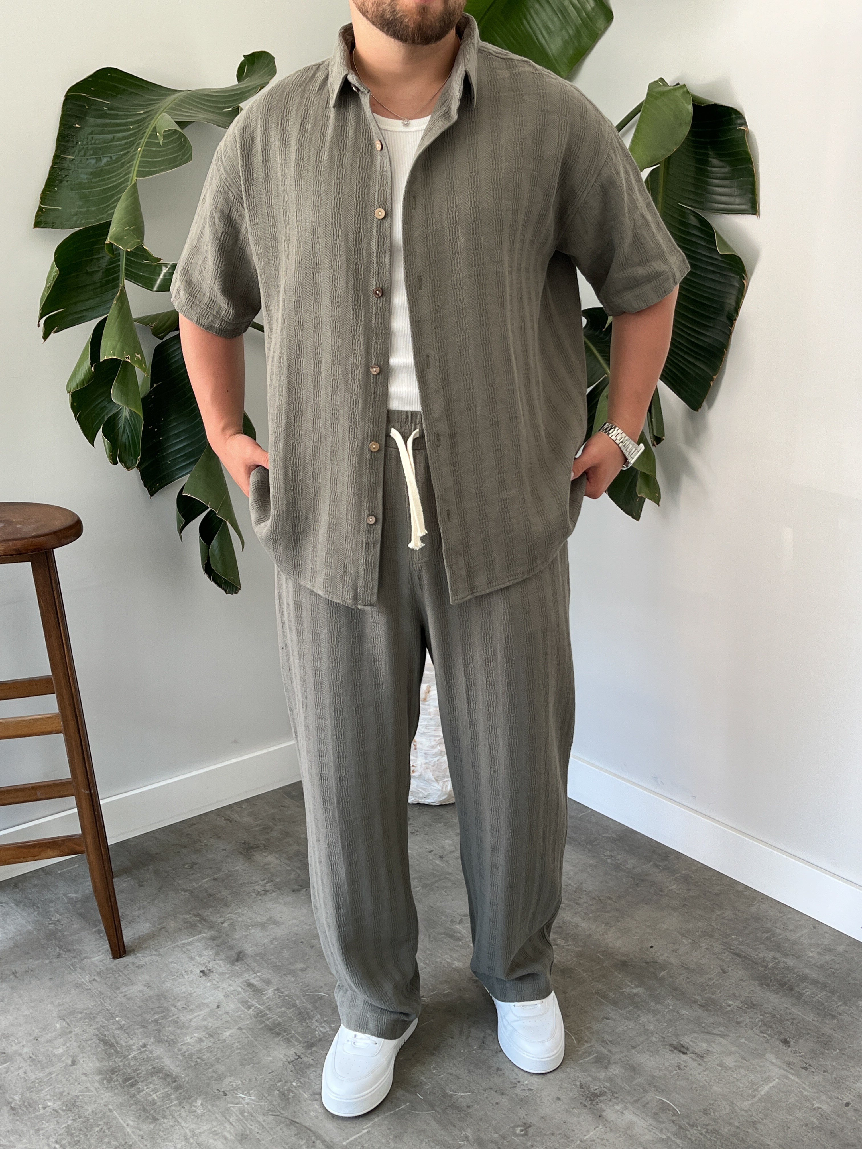 Çağla Alaçatı Casual Desenli Oversize Takım