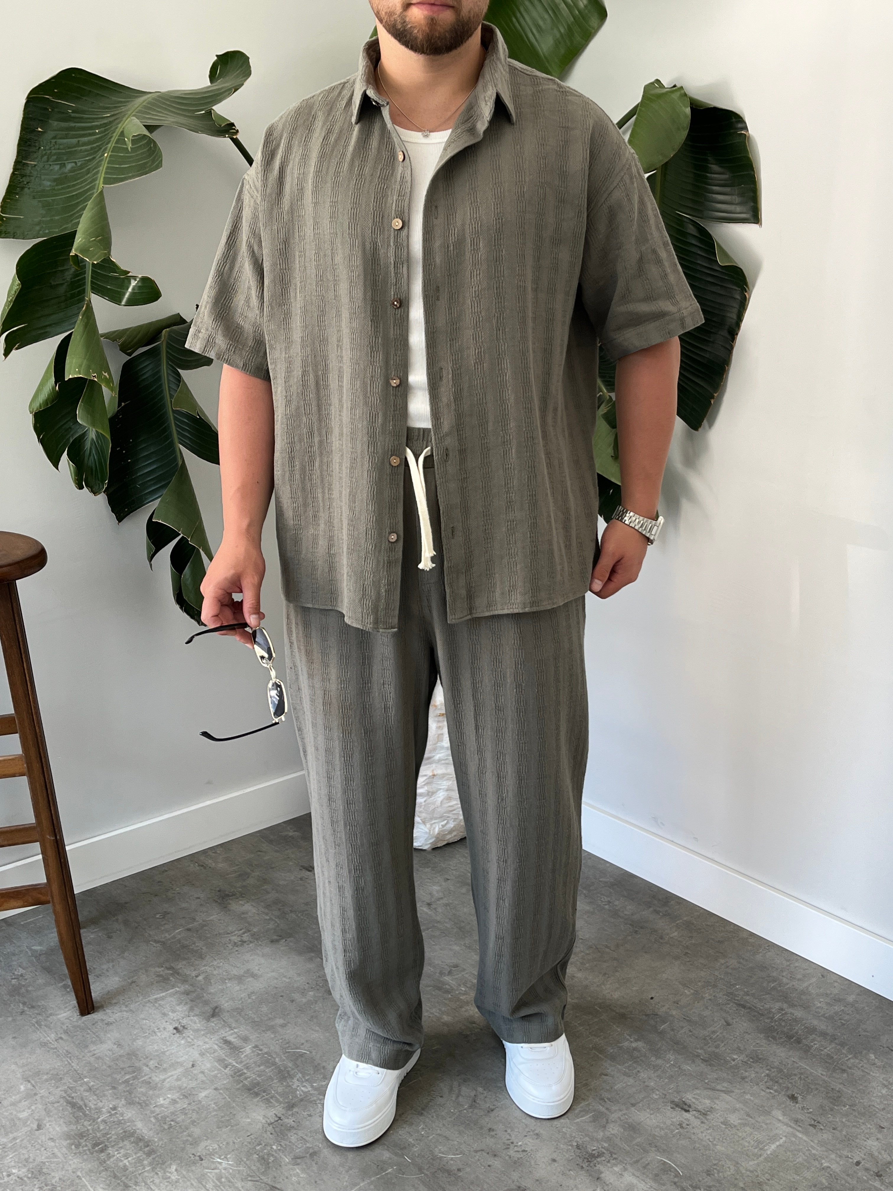 Çağla Alaçatı Casual Desenli Oversize Takım
