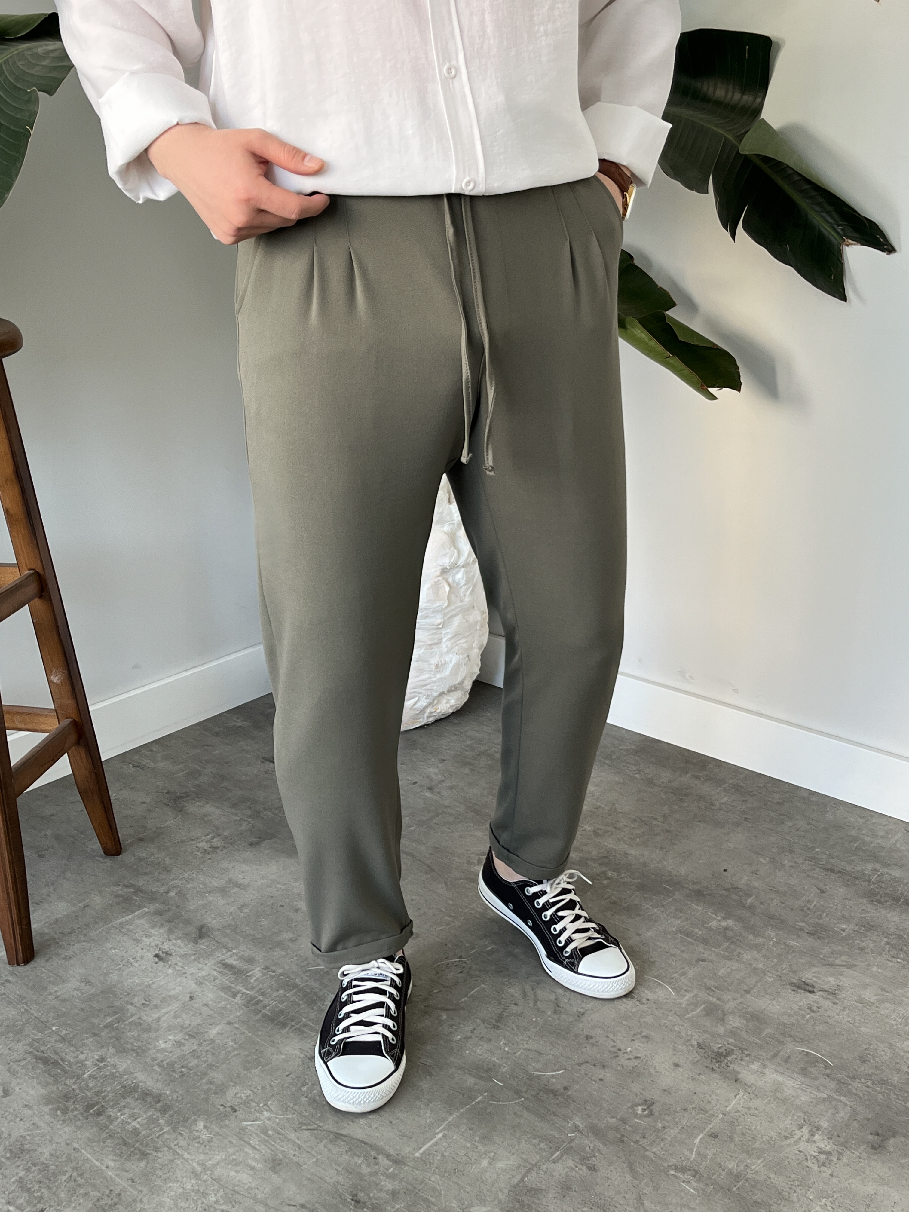 Çağla Duble Paça Kumaş Jogger Pantolon
