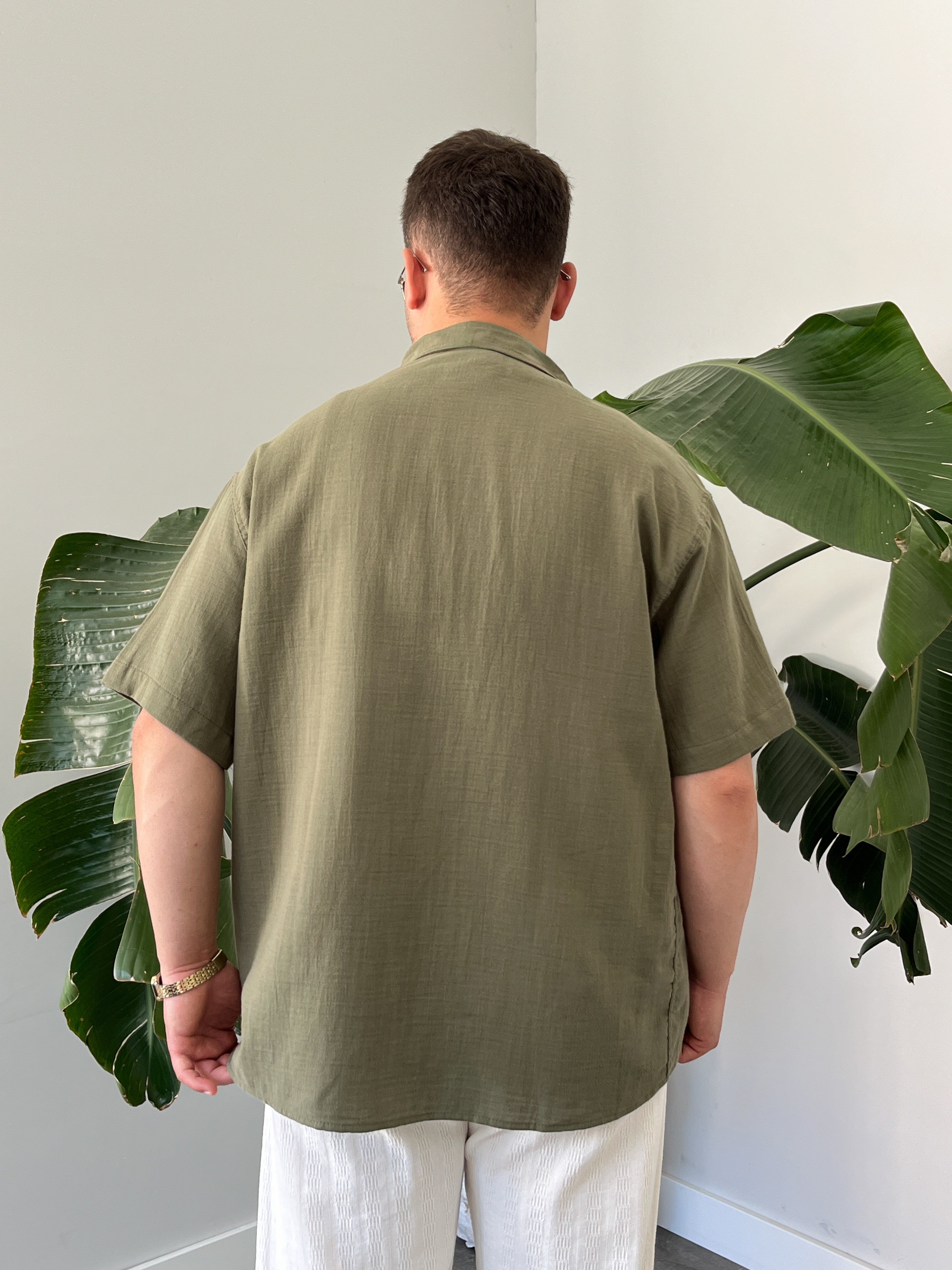 Çağla Müslin Kısa Kollu Oversize Gömlek