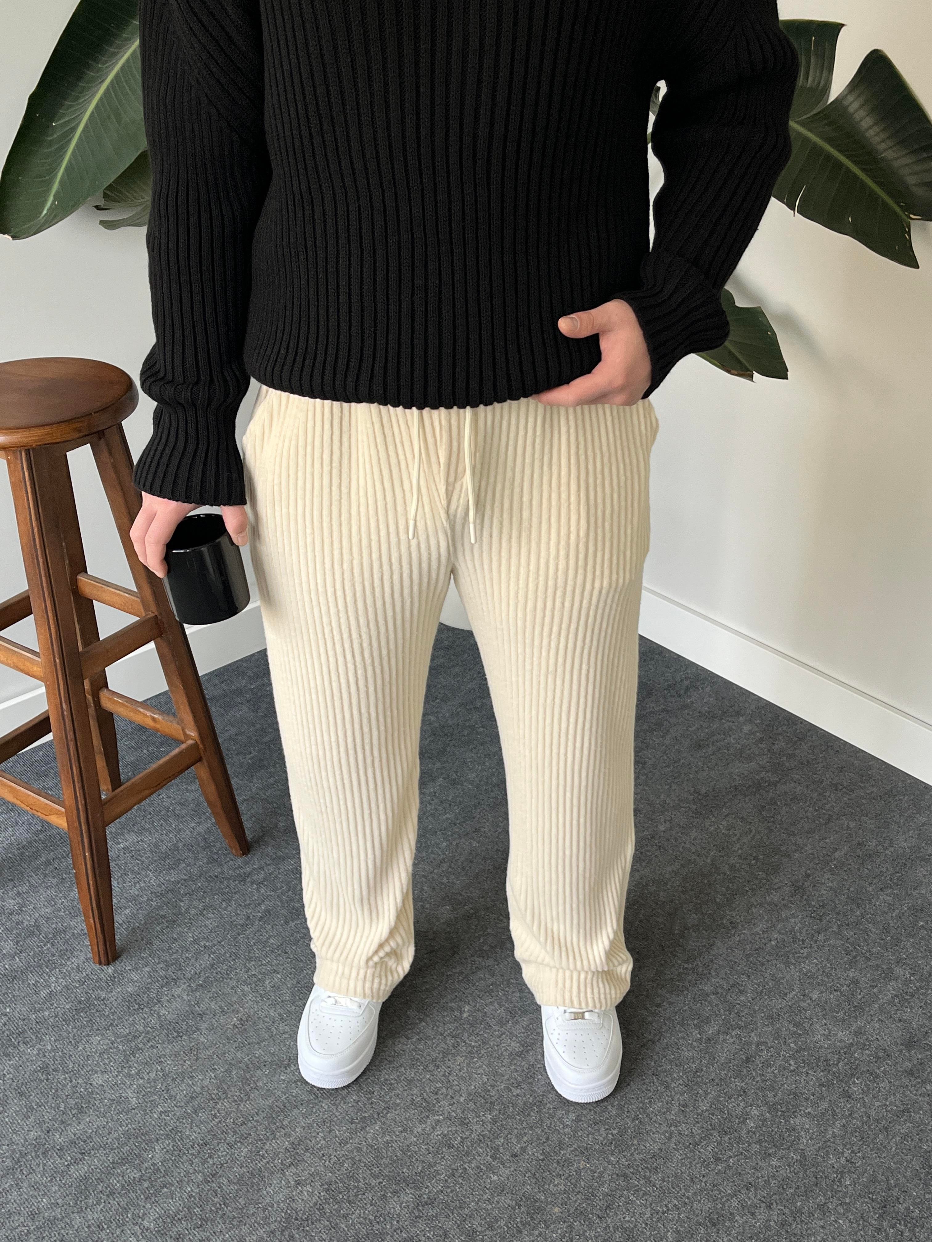 Corda Krem Fitilli Pantolon