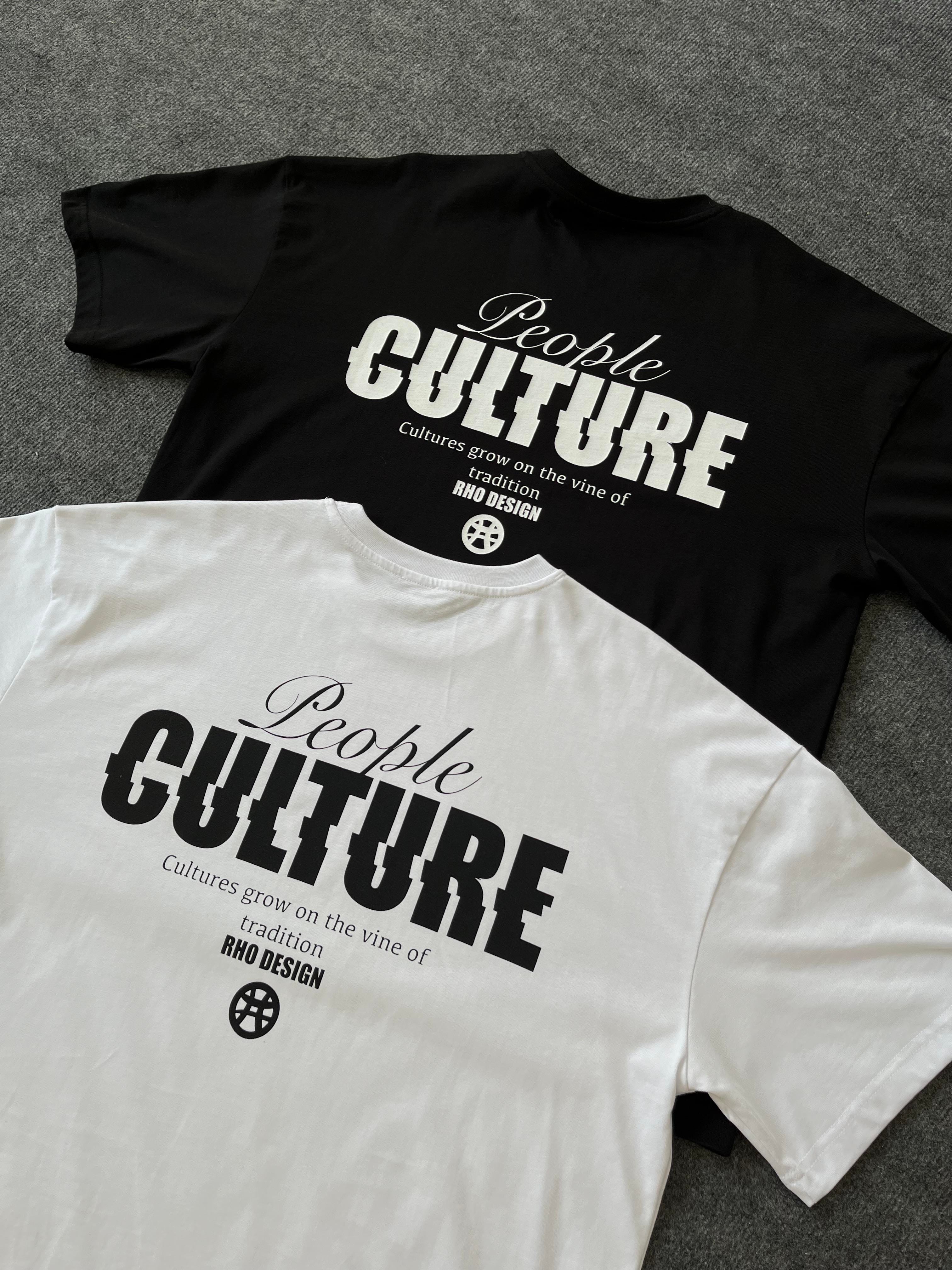 Culture Baskılı Beyaz Oversize T-shirt