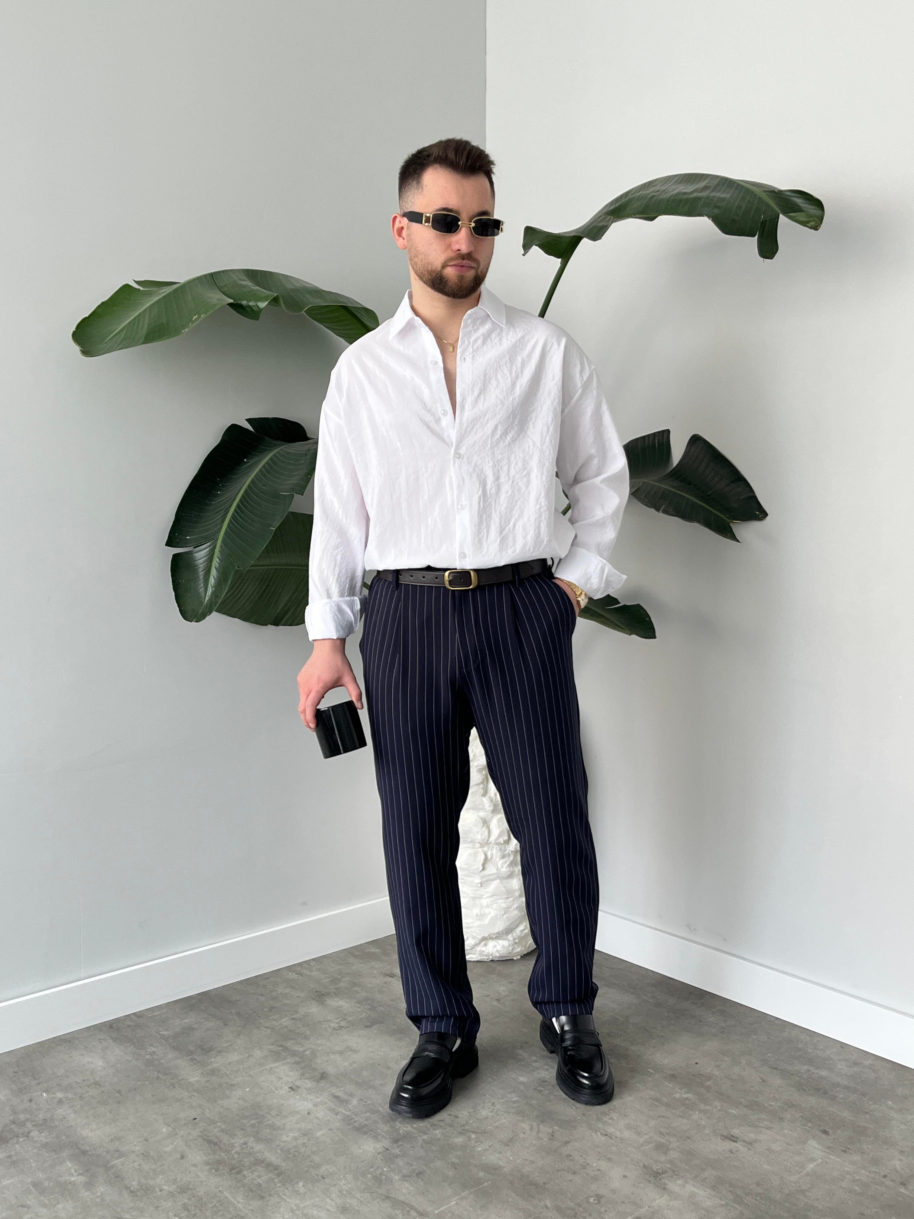 Dante Beyaz Modal Kumaş Oversize Gömlek