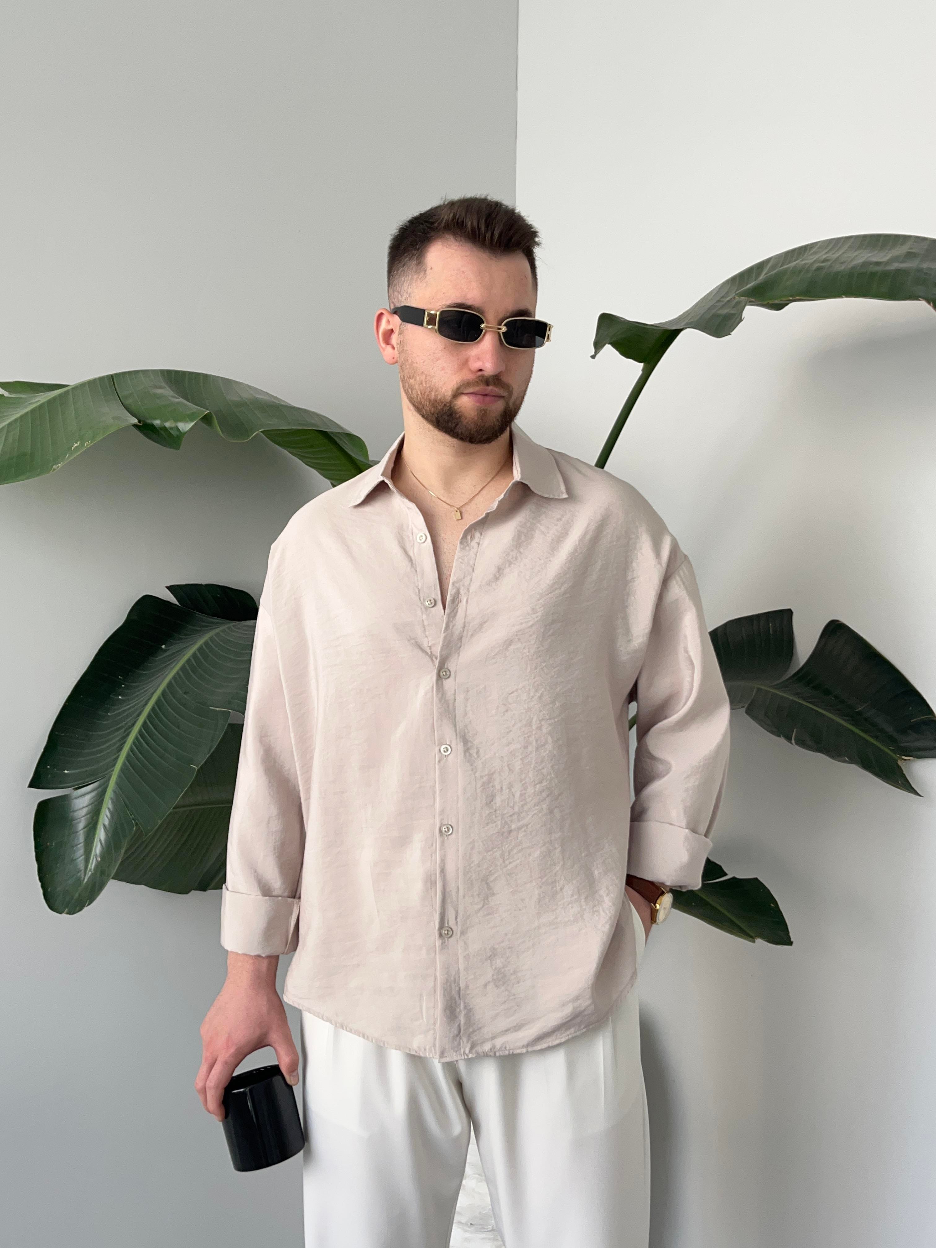 Dante Taş Modal Kumaş Oversize Gömlek