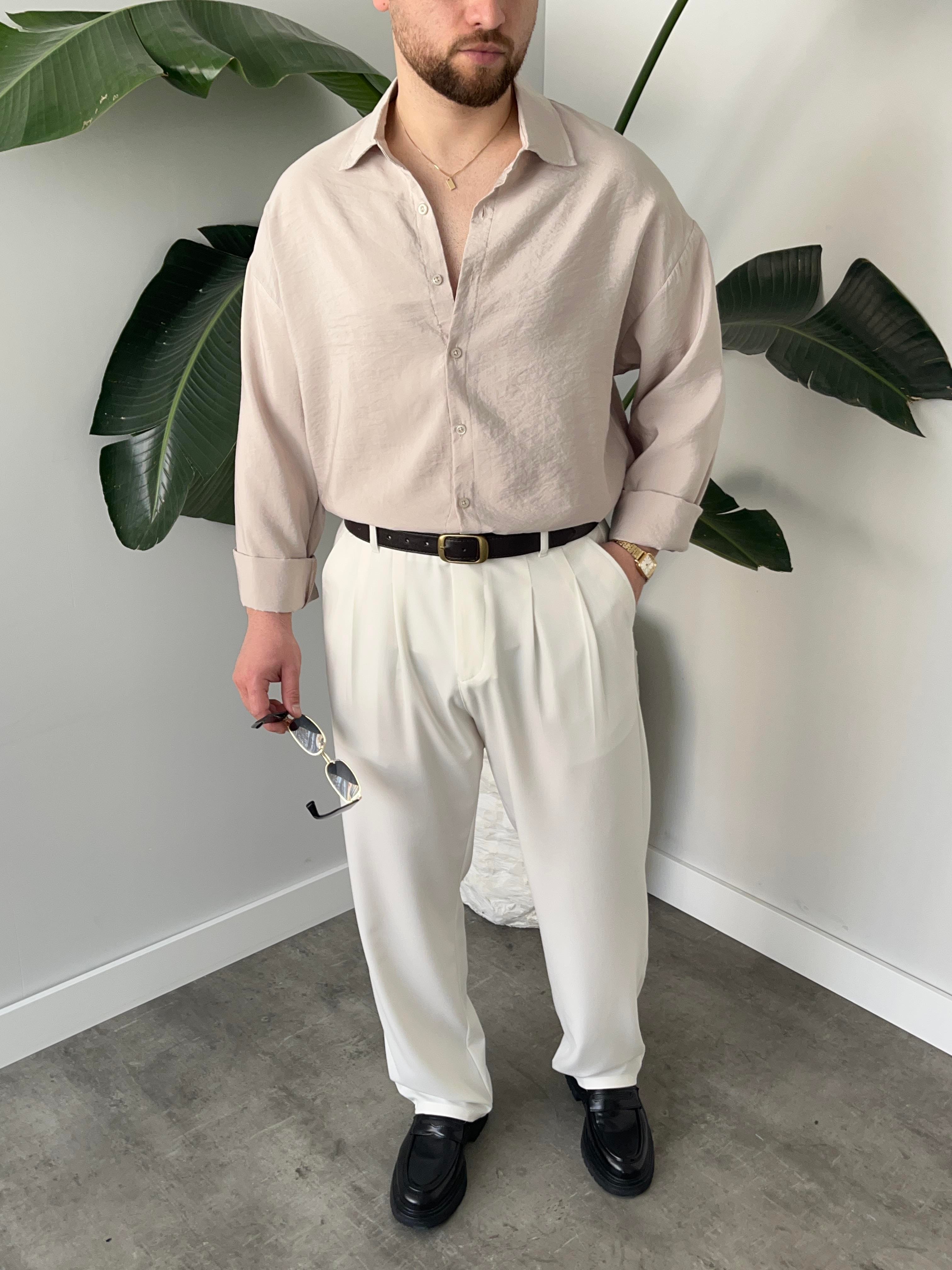 Dante Taş Modal Kumaş Oversize Gömlek