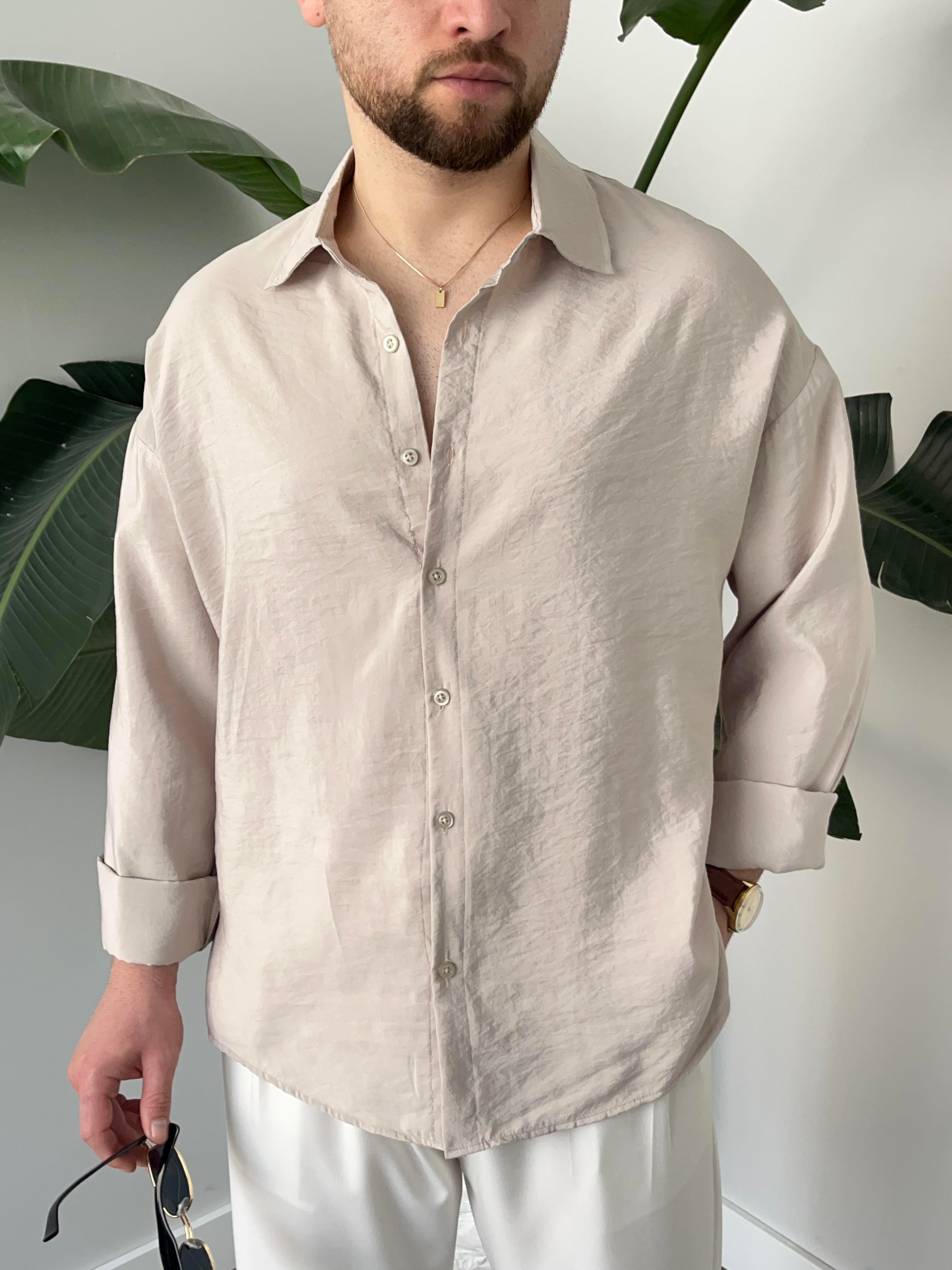 Dante Taş Modal Kumaş Oversize Gömlek