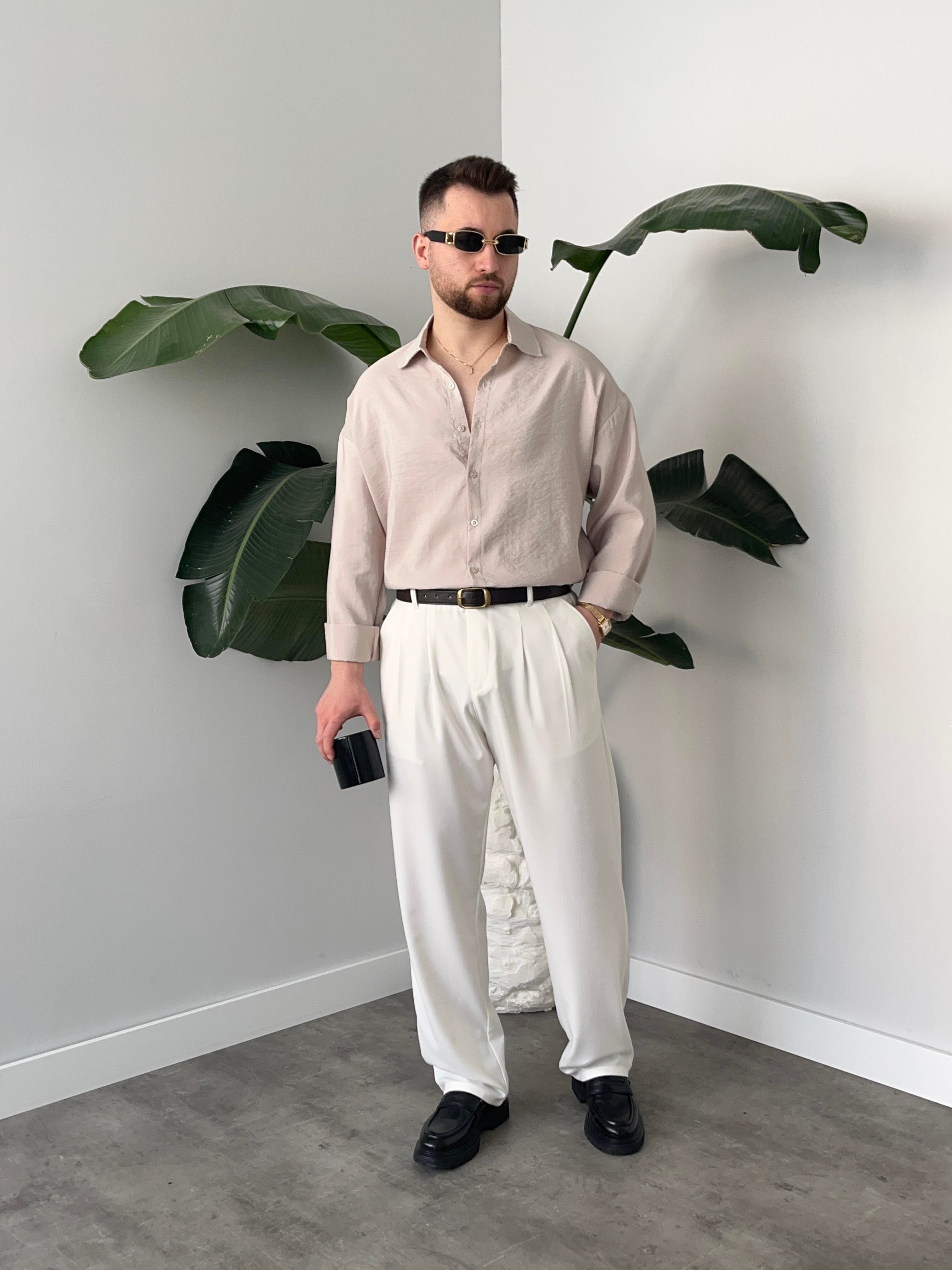 Dante Taş Modal Kumaş Oversize Gömlek