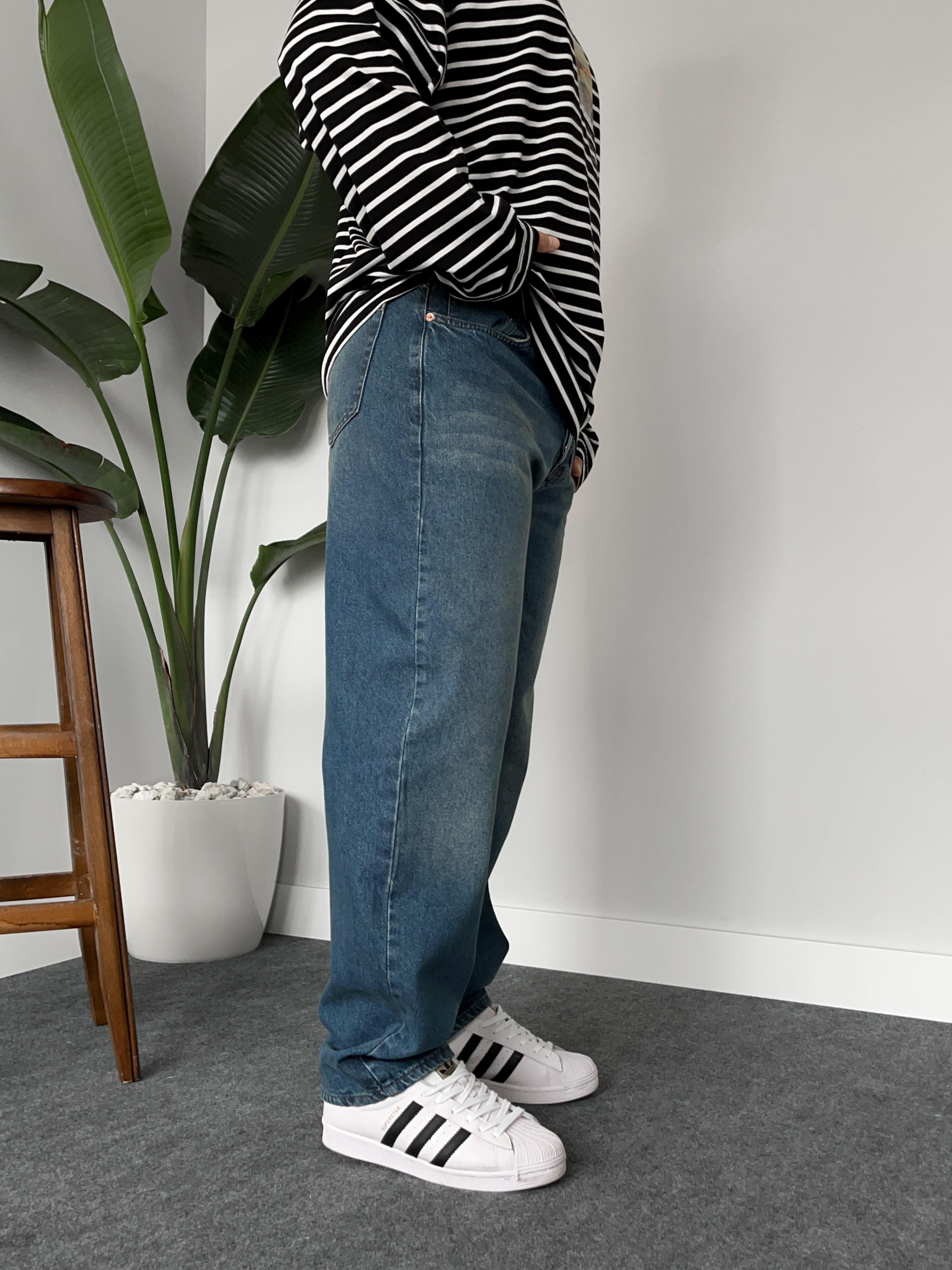 Efektli Yıkamalı Baggy Jean
