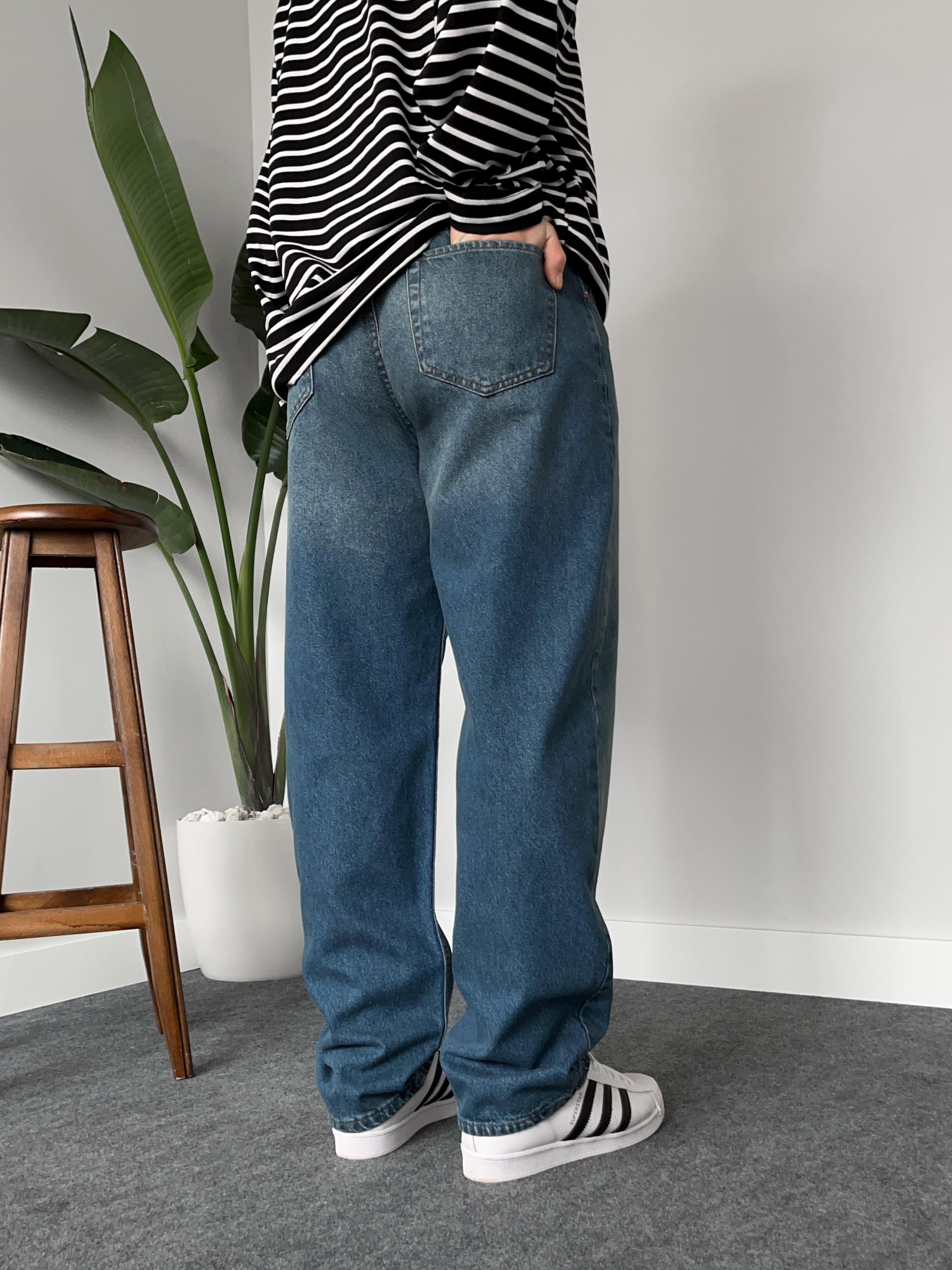 Efektli Yıkamalı Baggy Jean