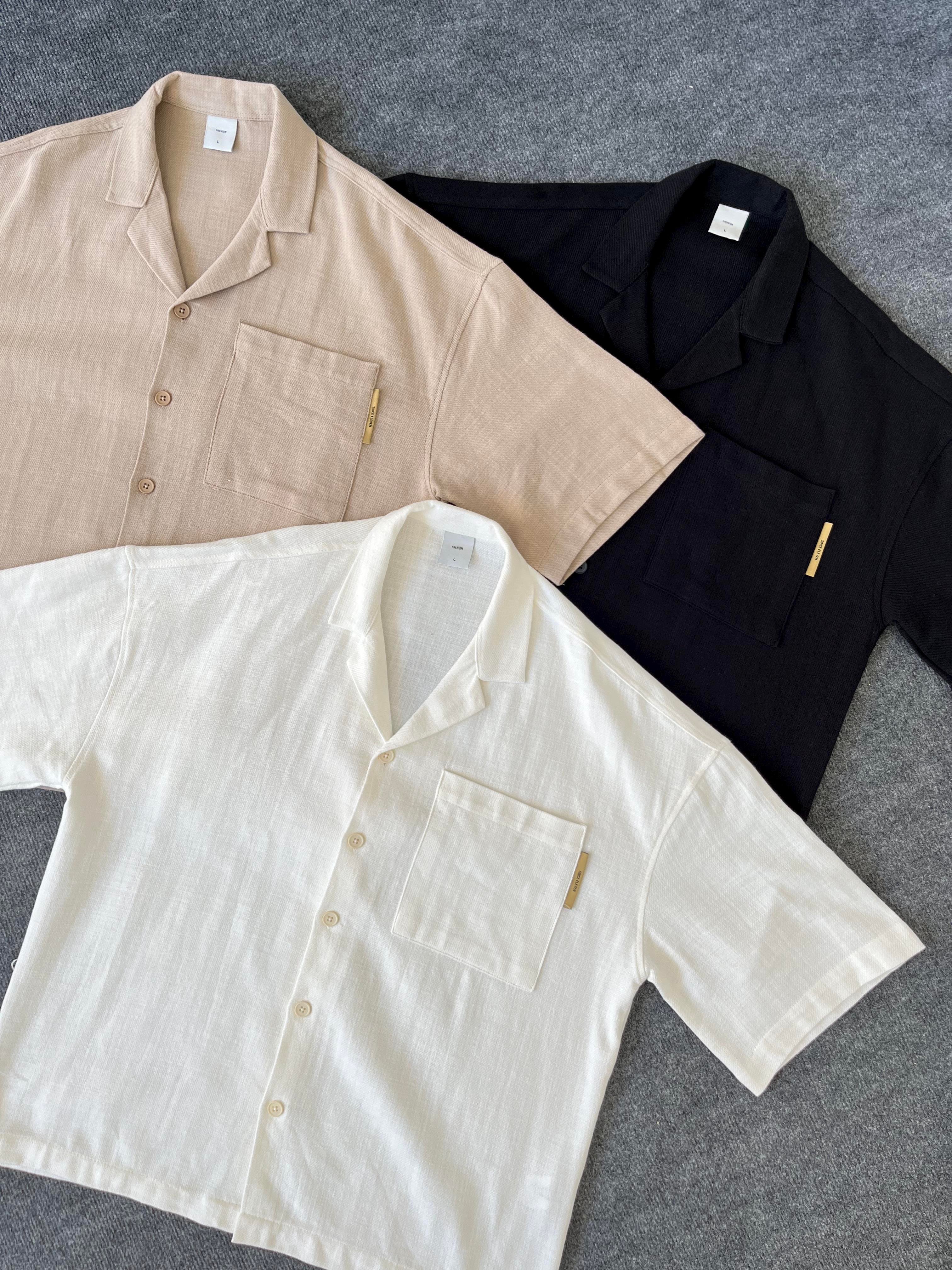 Ekru Gabardin Oversize Gömlek