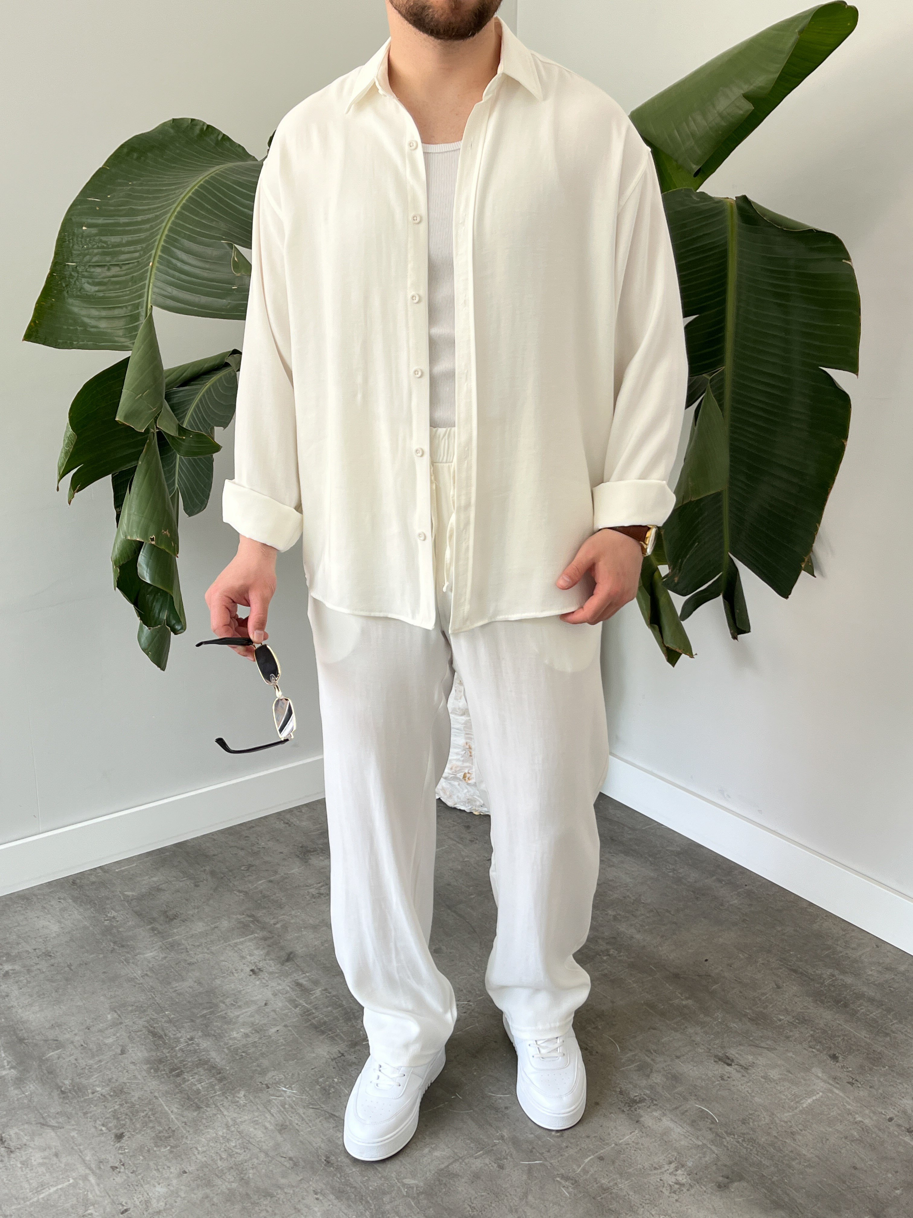 Ekru Premium Modal Oversize Takım