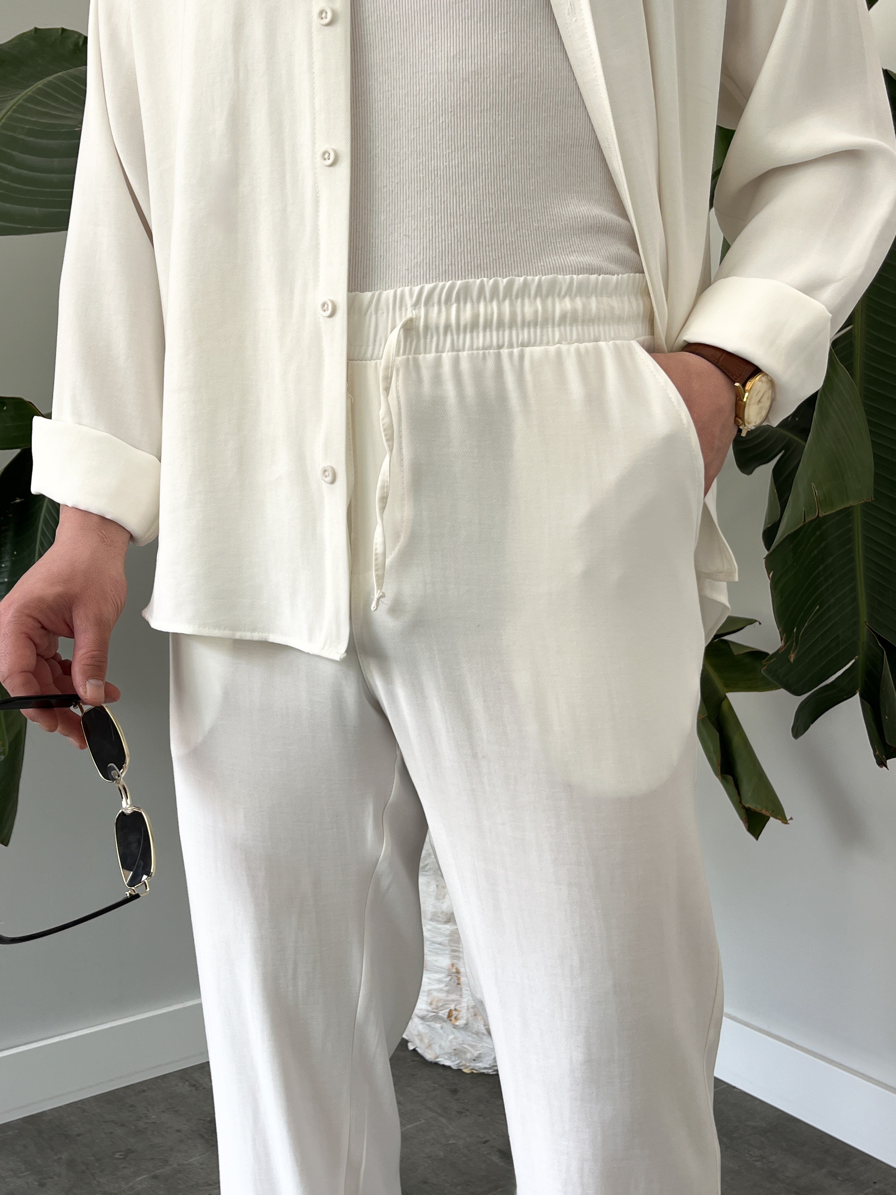 Ekru Premium Modal Oversize Takım