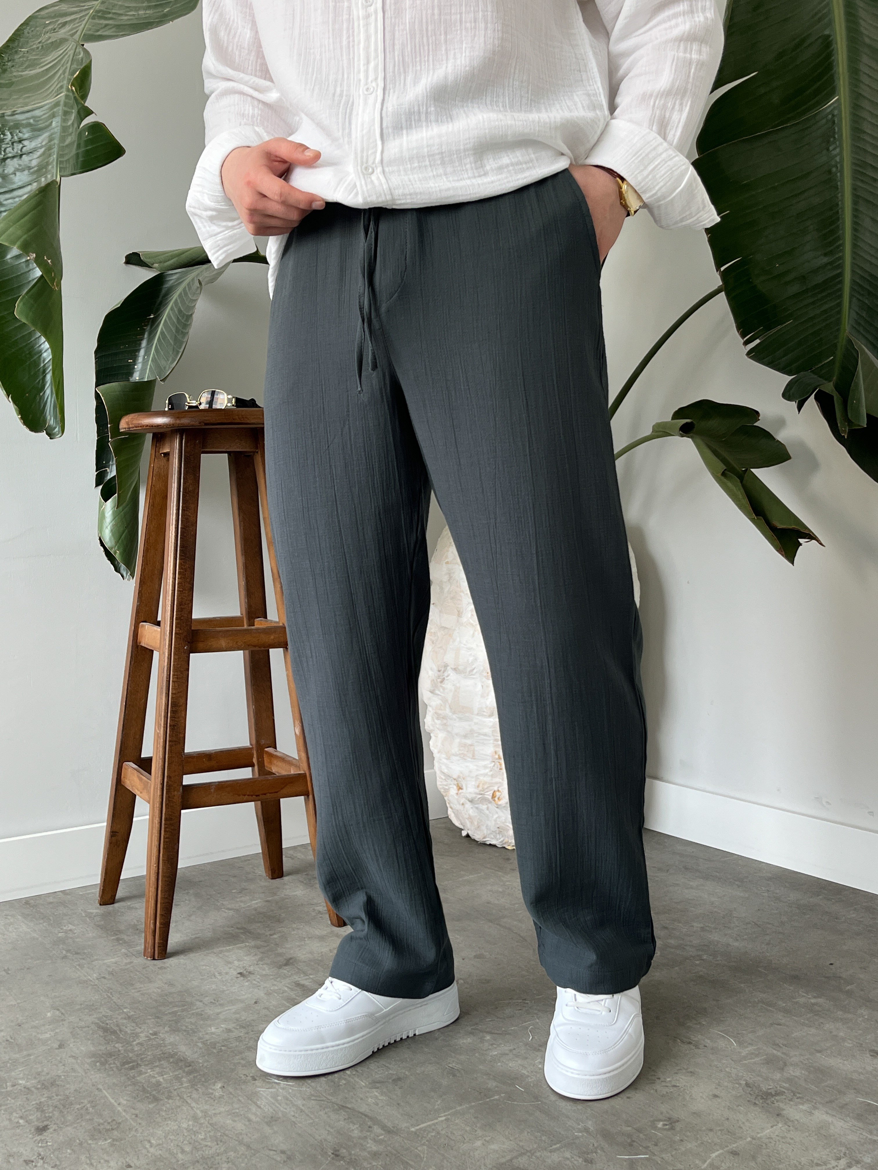 Füme Müslin Baggy Pantolon