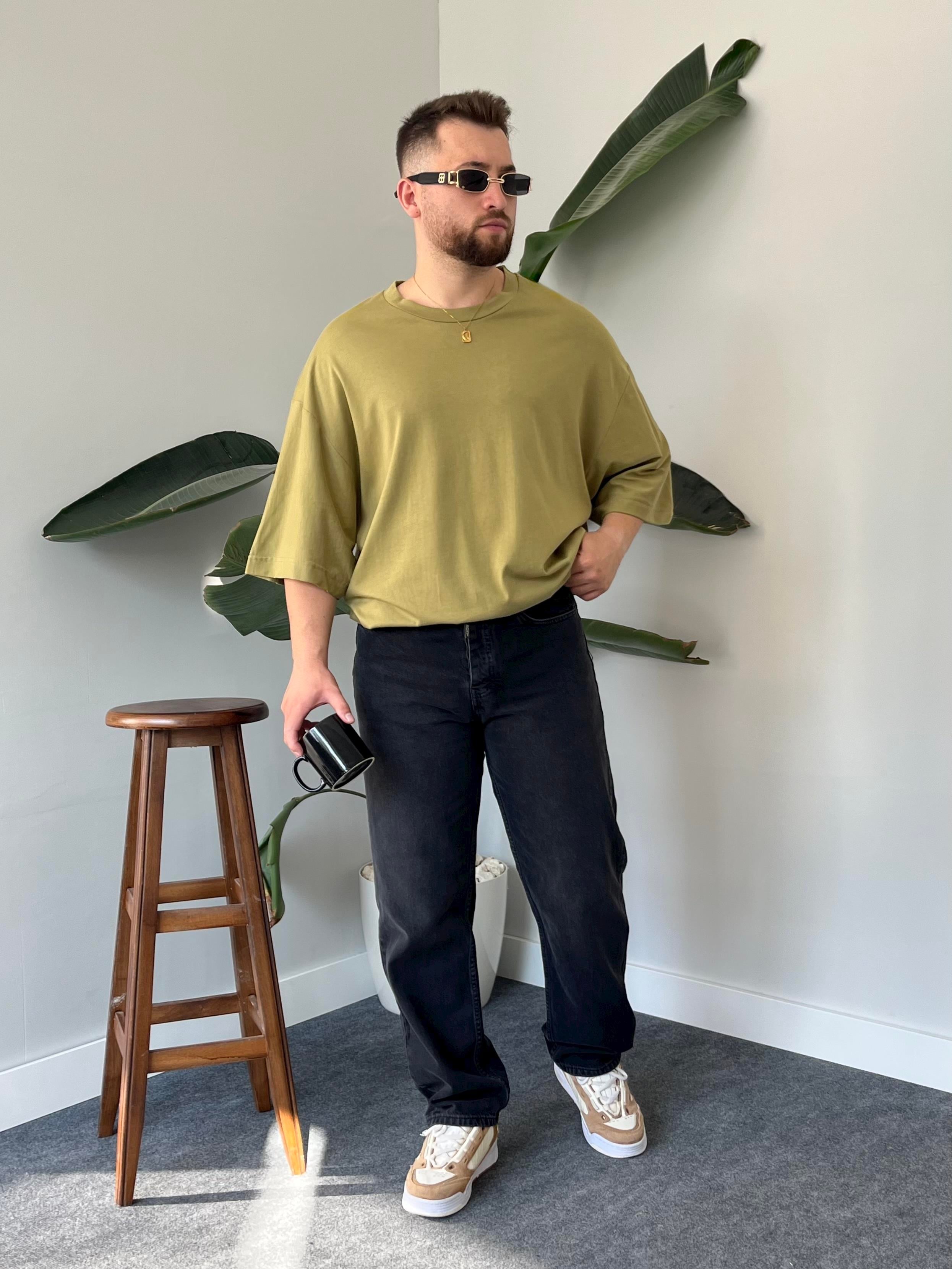 Haki Oversize Basic T-shirt