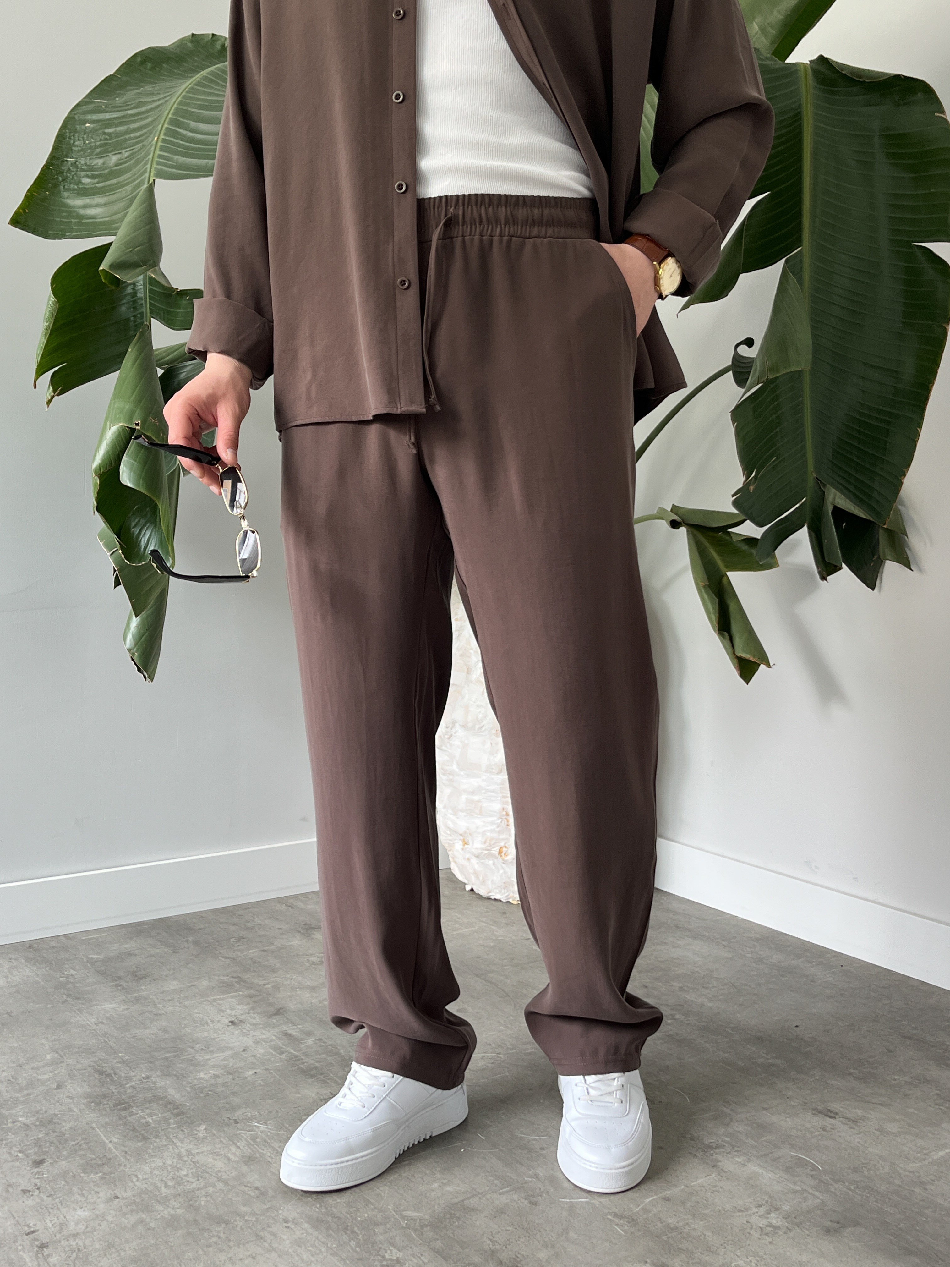 Kahverengi Premium Modal Oversize Takım