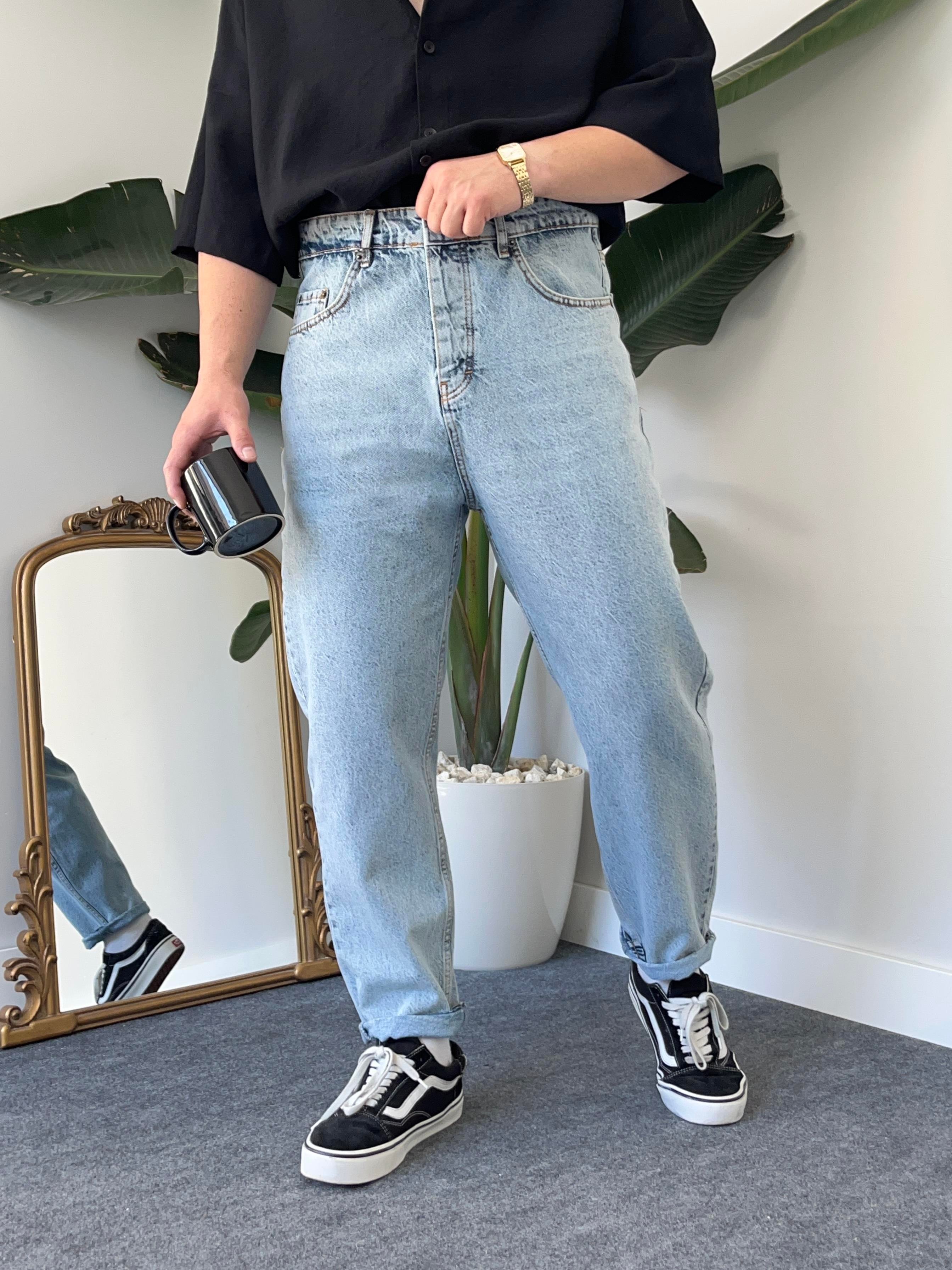 Kar Yıkamalı Mavi Soft Boyfriend Jean